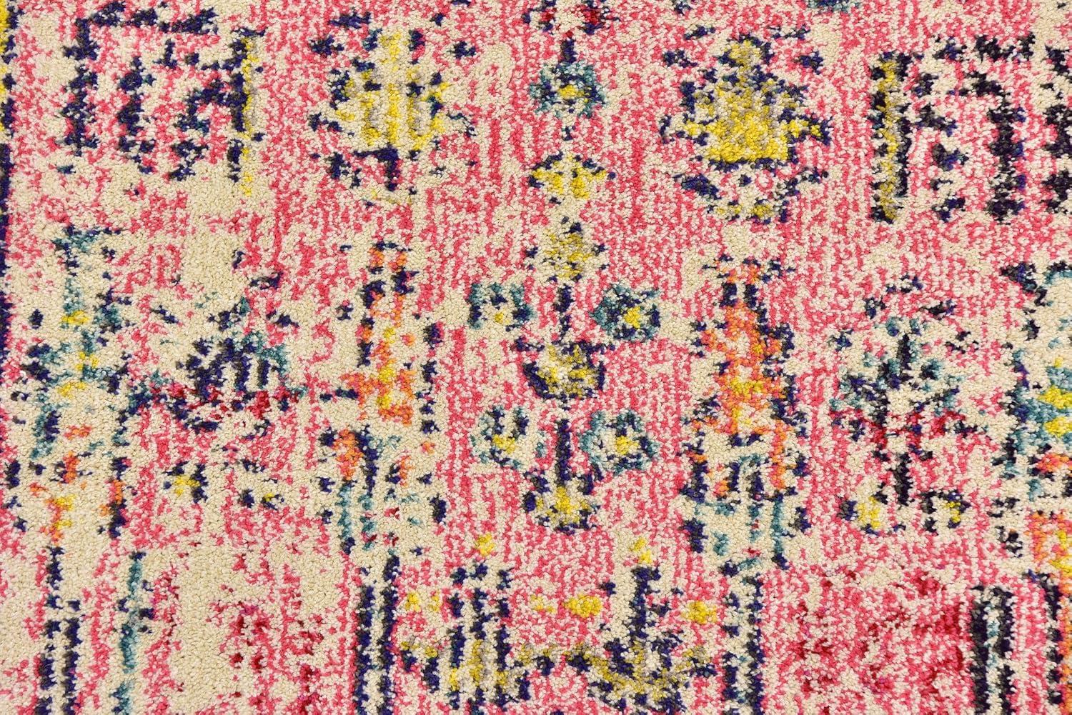 Unique Loom Monterey Collection Area Rug - Adobe (2' 7" x 10' Runner Pink/Blue)