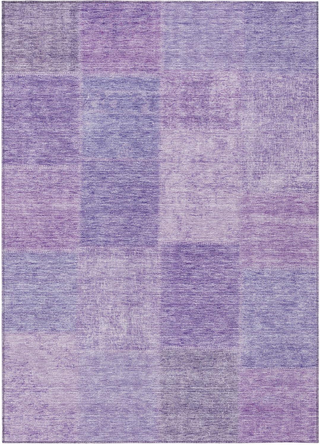 Lavender Patchwork Machine Washable Indoor Outdoor Rug 2'6" x 3'10"