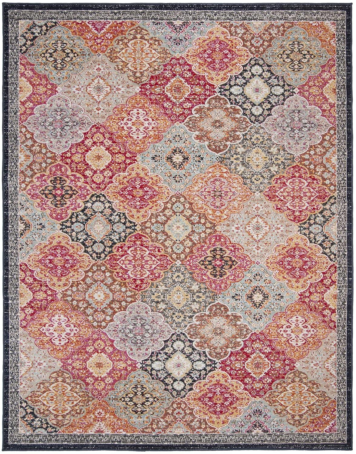 Montage MTG281 Power Loomed Indoor/Outdoor Area Rug - Red/Aqua - 8'x10' - Safavieh