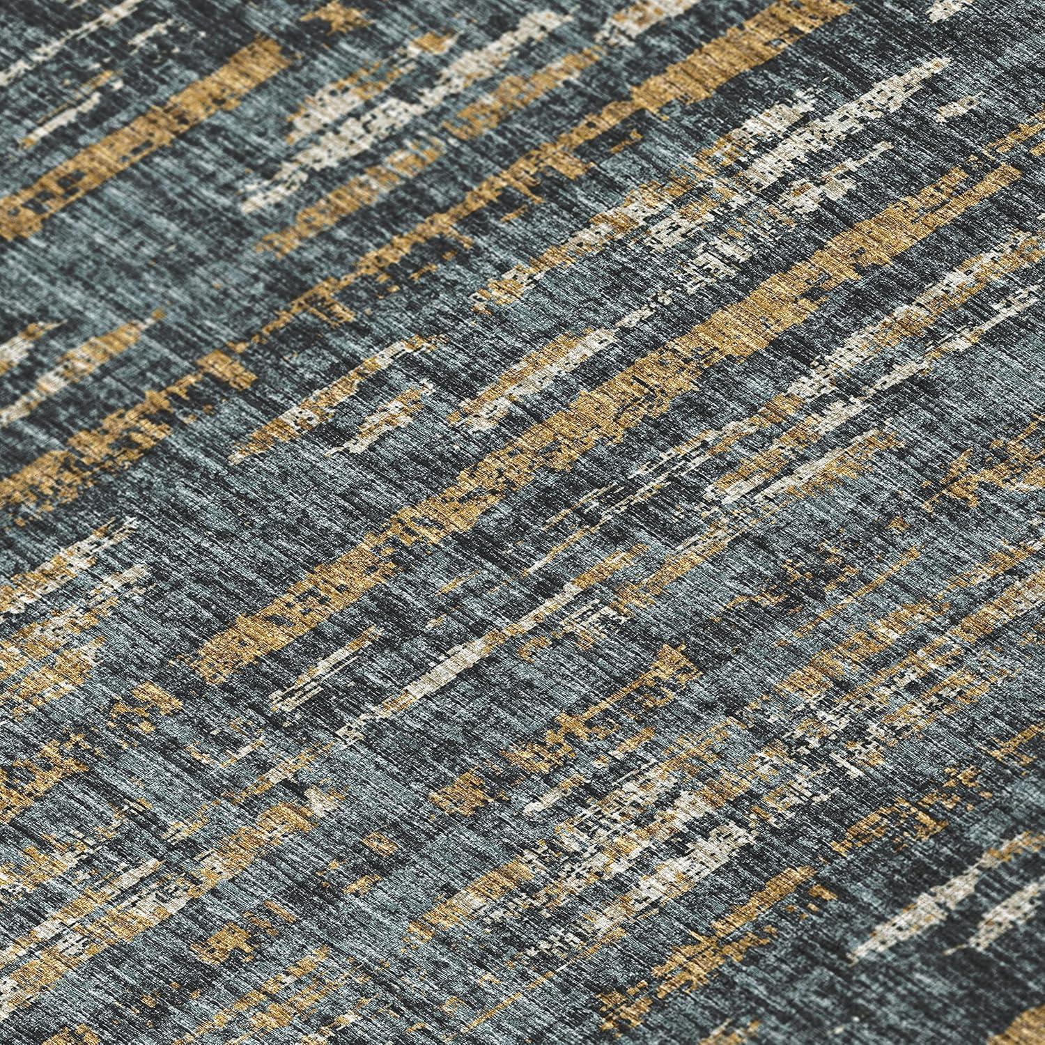 Addison Rugs Indoor/Outdoor Rylee Modern Stripes Washable Rug 9' x 12' - Granite