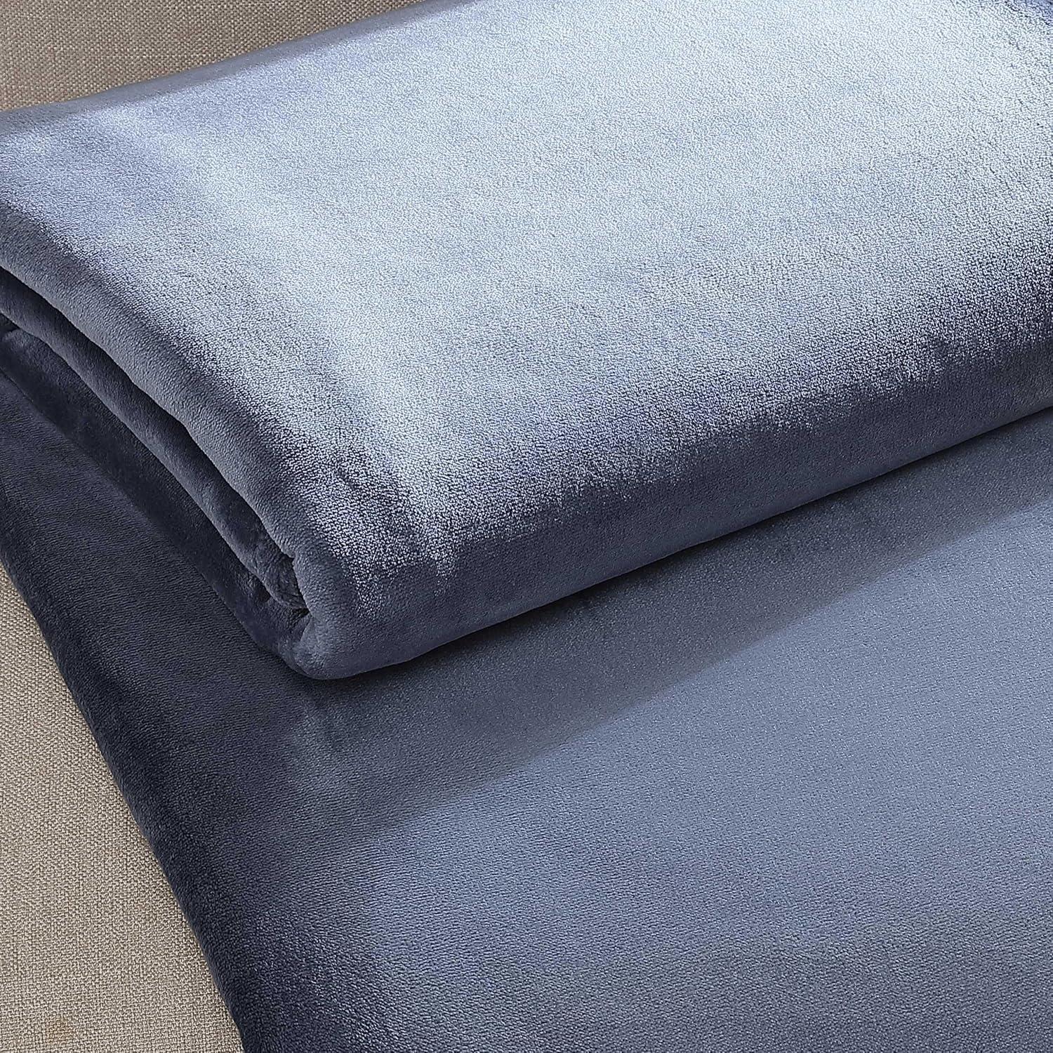 Slate Blue King Size Plush Fleece Blanket