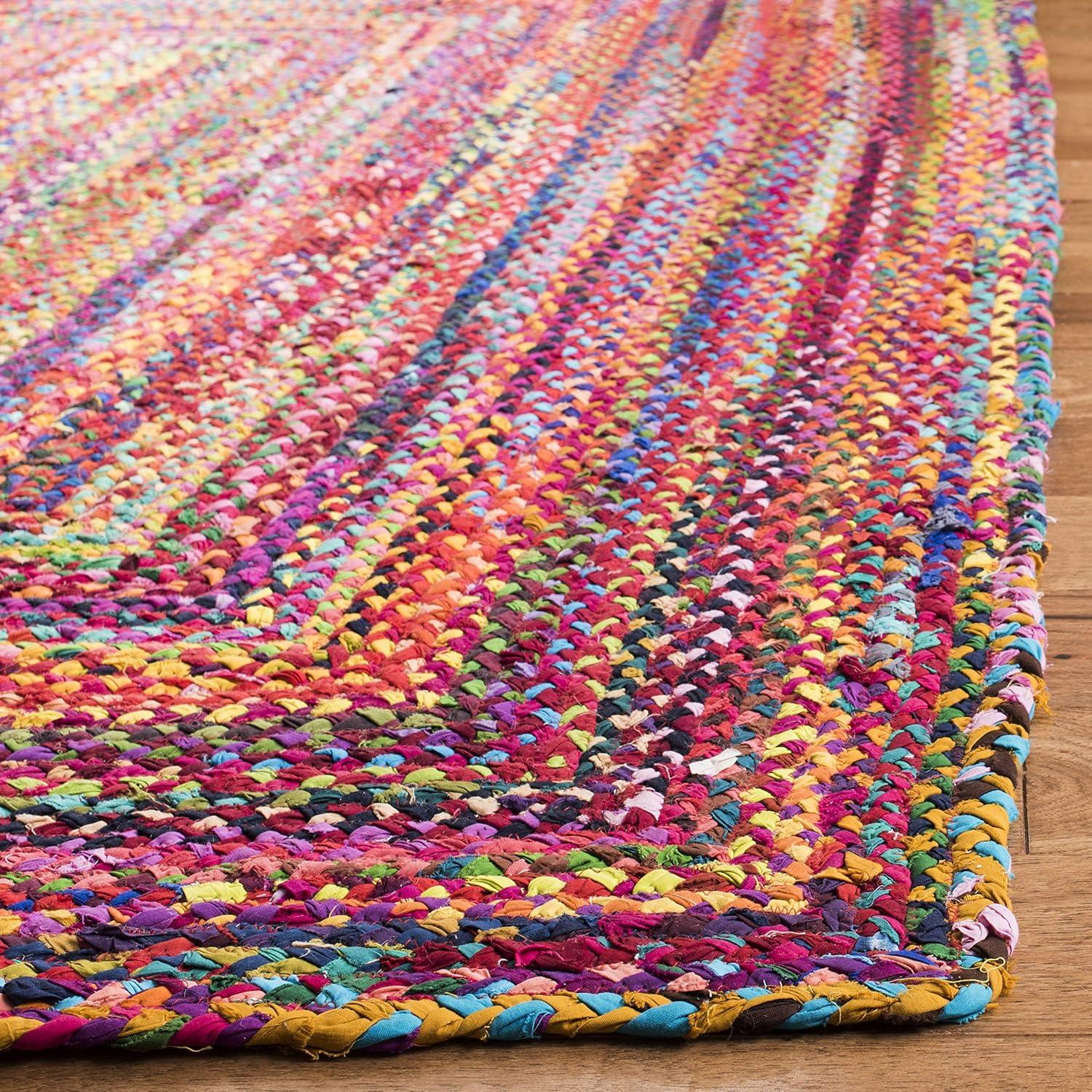 Braided BRD210 Hand Woven Area Rug - Red/Multi - 6'x9' - Safavieh.