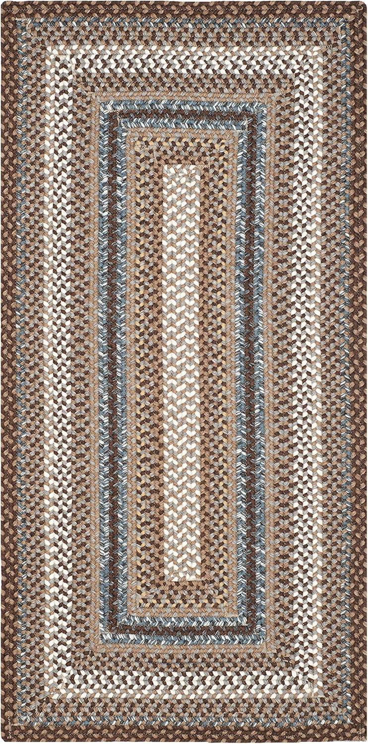 Handwoven Rustic Brown & Beige Reversible Round Area Rug