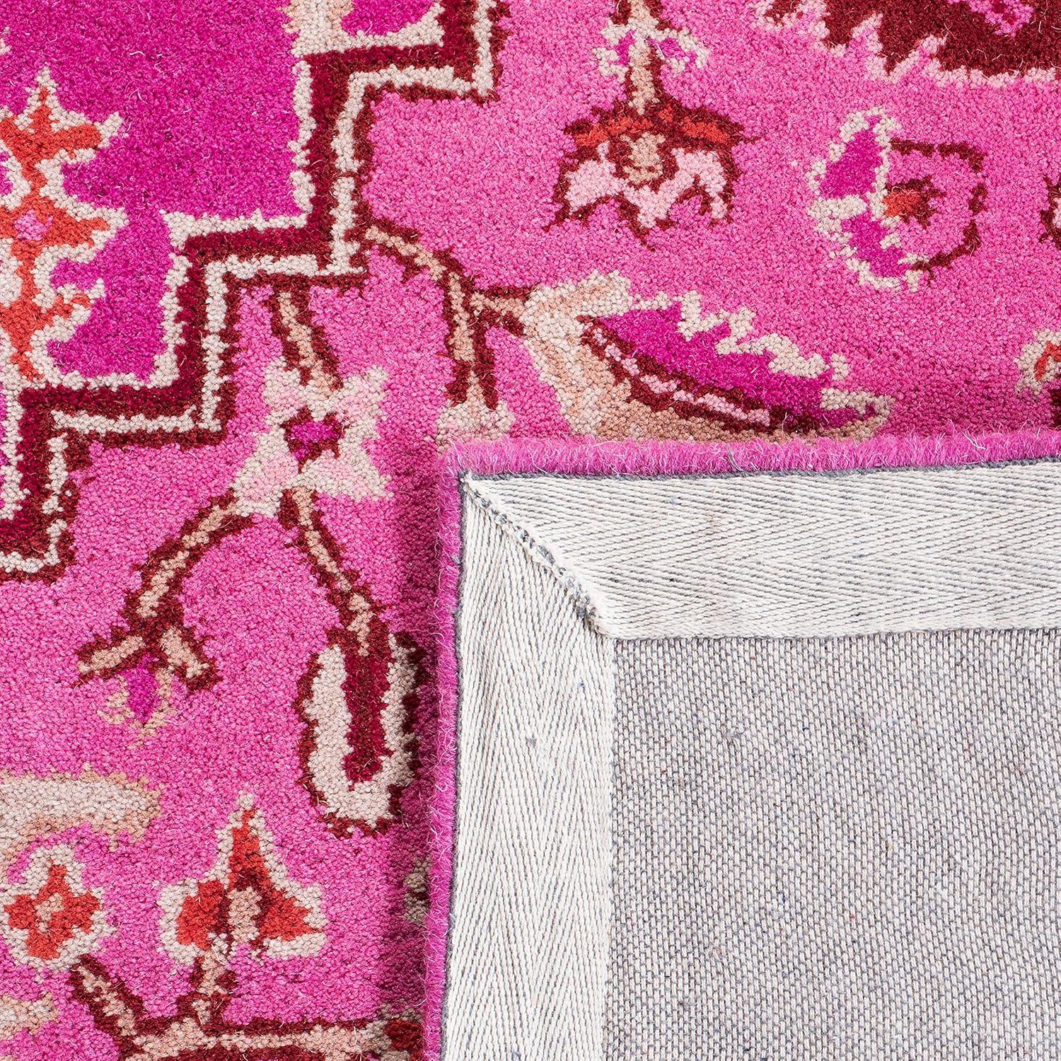 SAFAVIEH Bellagio Major Bordered Wool Area Rug, Red/Pink, 10' x 14'