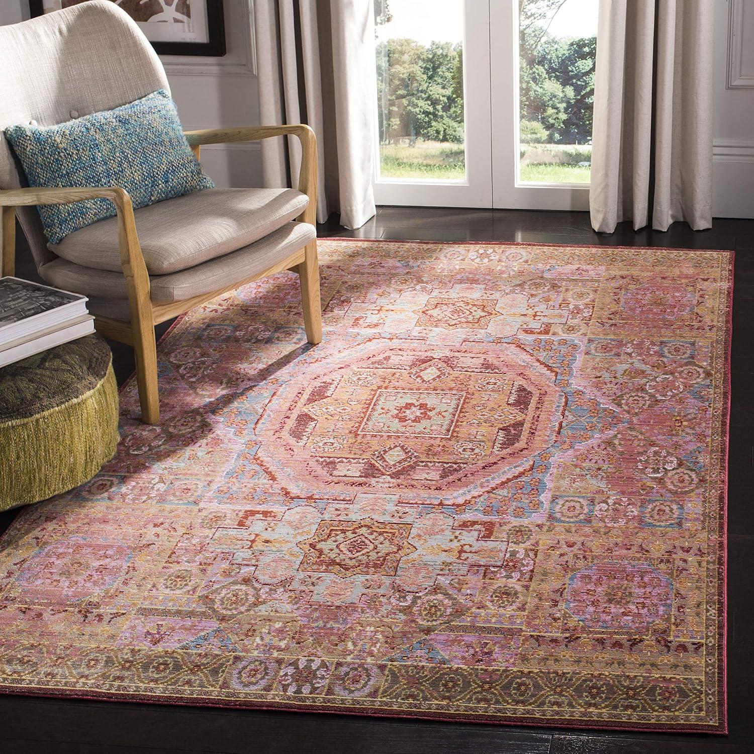 Valencia VAL216 Power Loomed Indoor Area Rug - Multi - 4'x6' - Safavieh