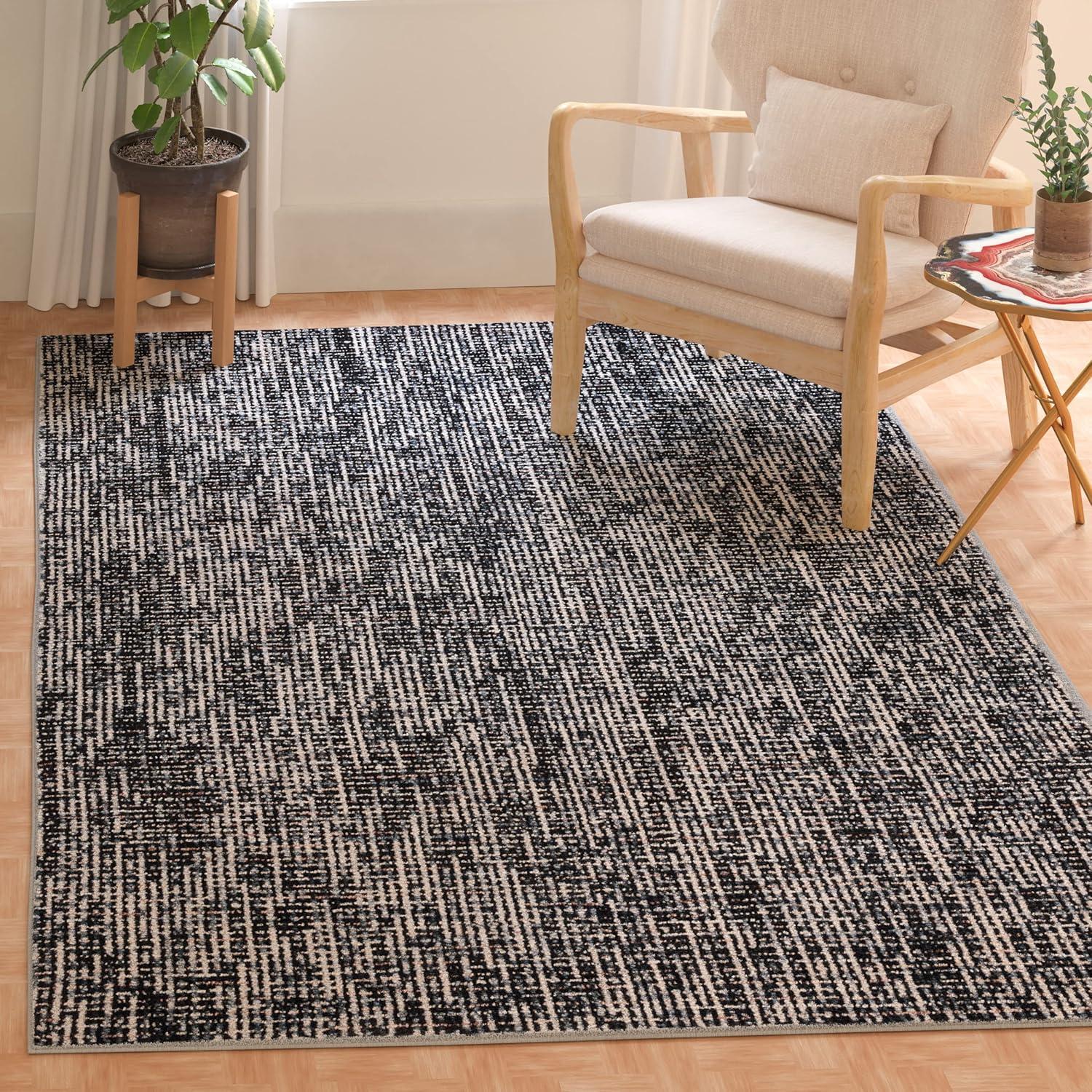 Abstract ABT468 Handmade Indoor Area Rug - Ivory/Grey - 5'x8' - Safavieh