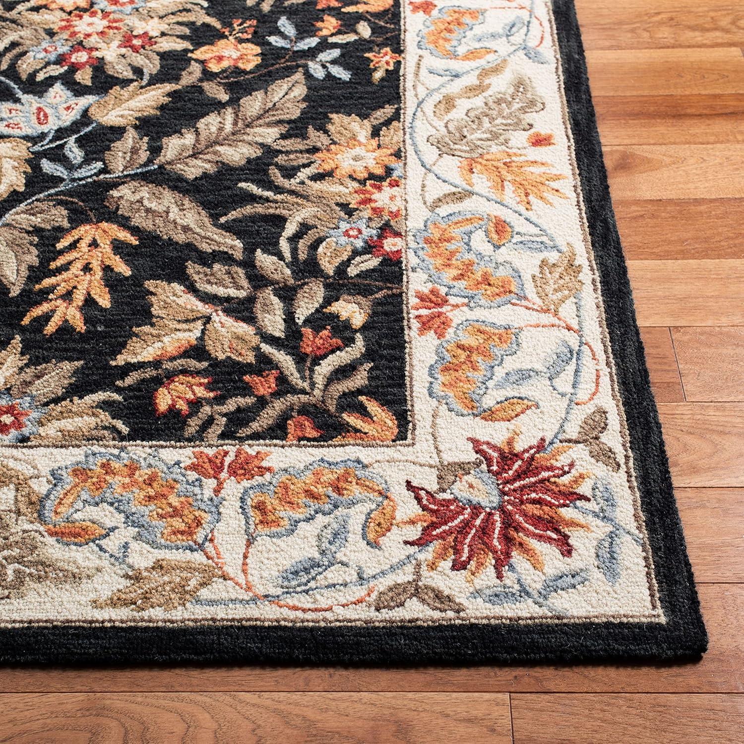SAFAVIEH Chelsea Alaia Floral Wool Area Rug, Light Blue, 6' x 6' Square