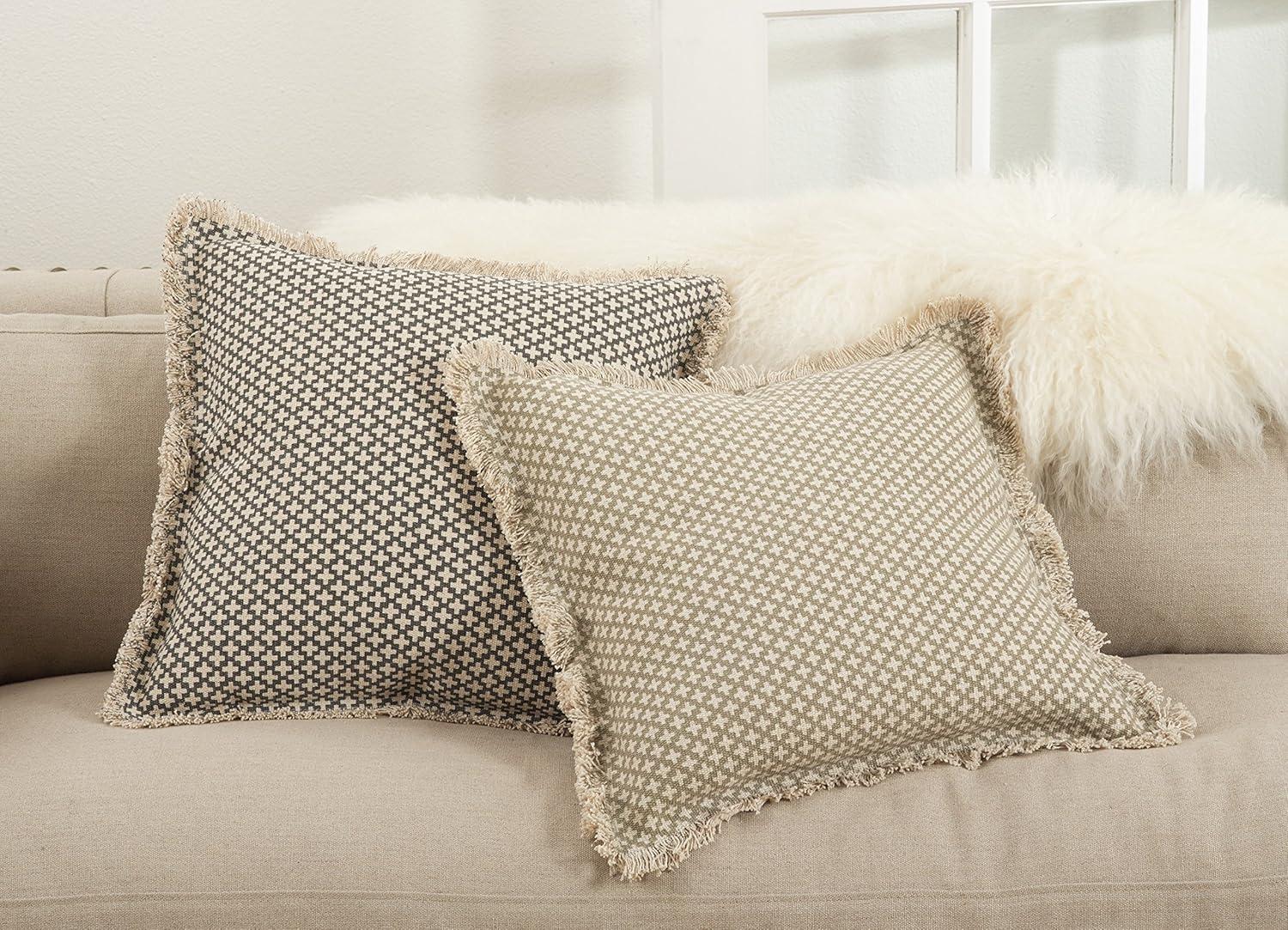 20"x20" Oversize Corinth Moroccan Tile Design Square Throw Pillow Beige - Saro Lifestyle
