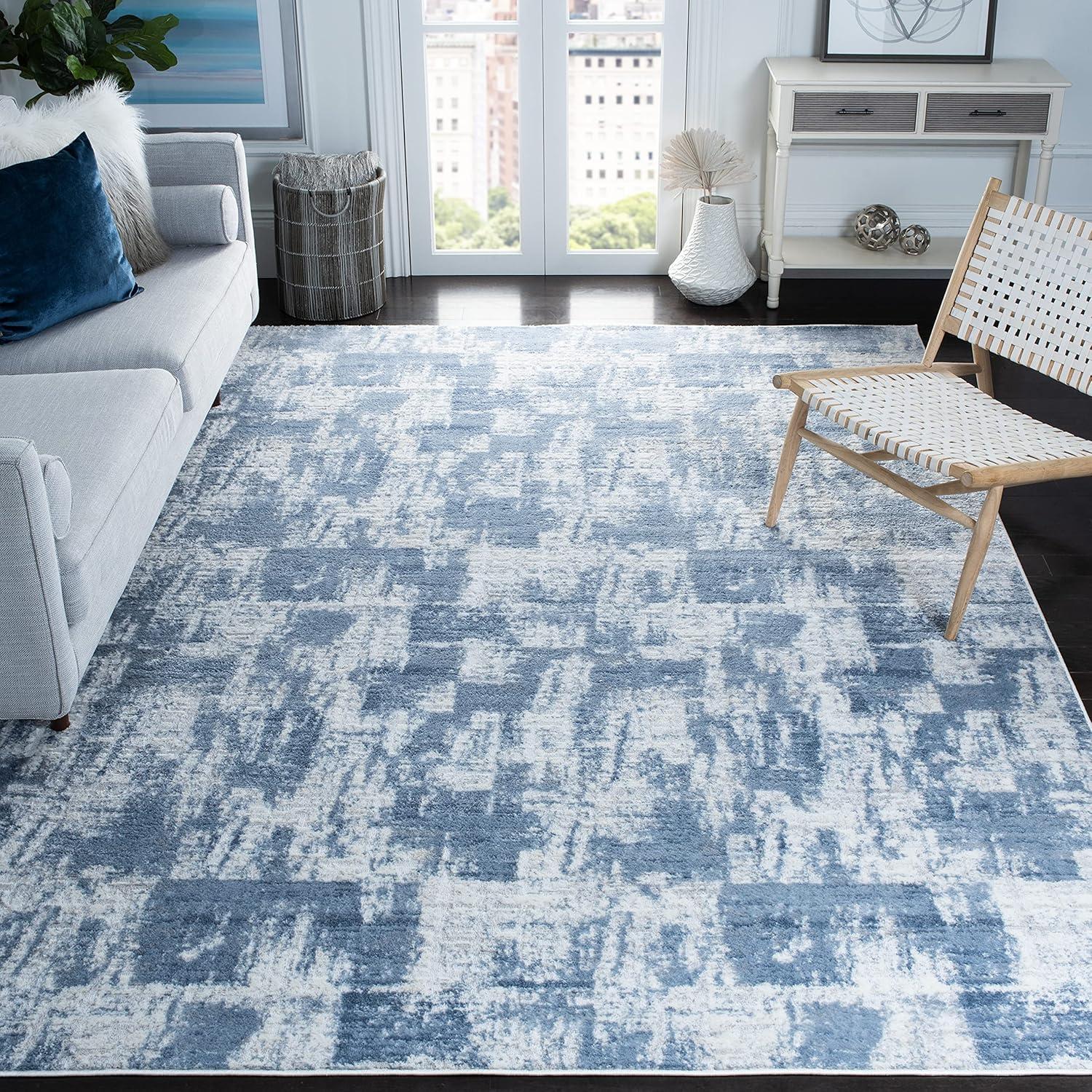 Amelia ALA786 Power Loomed Accent Rug - Ivory/Blue - 3'x5' - Safavieh.