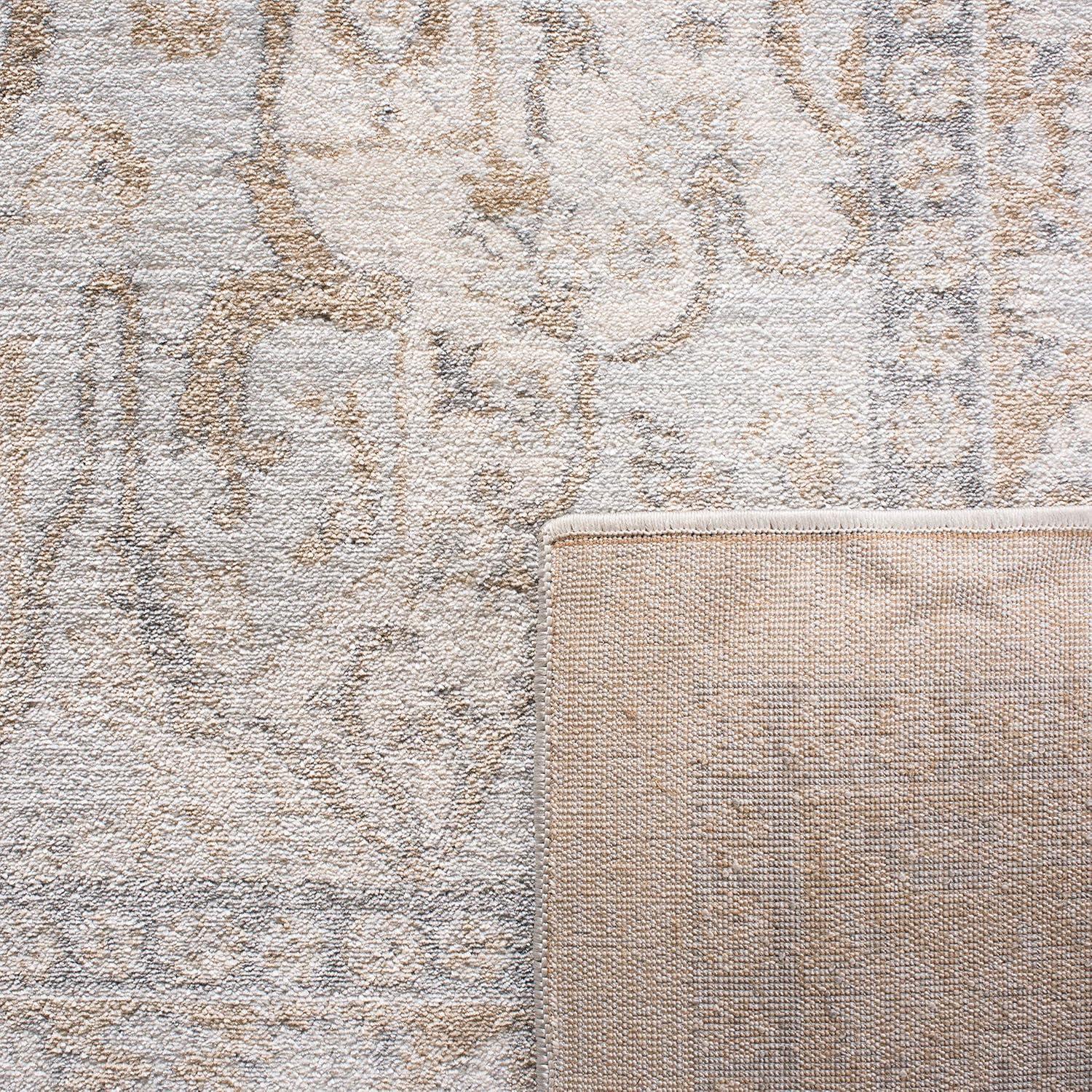 Isabella ISA936 Power Loomed Area Rug - Cream/Beige - 6'7"x6'7" - Safavieh