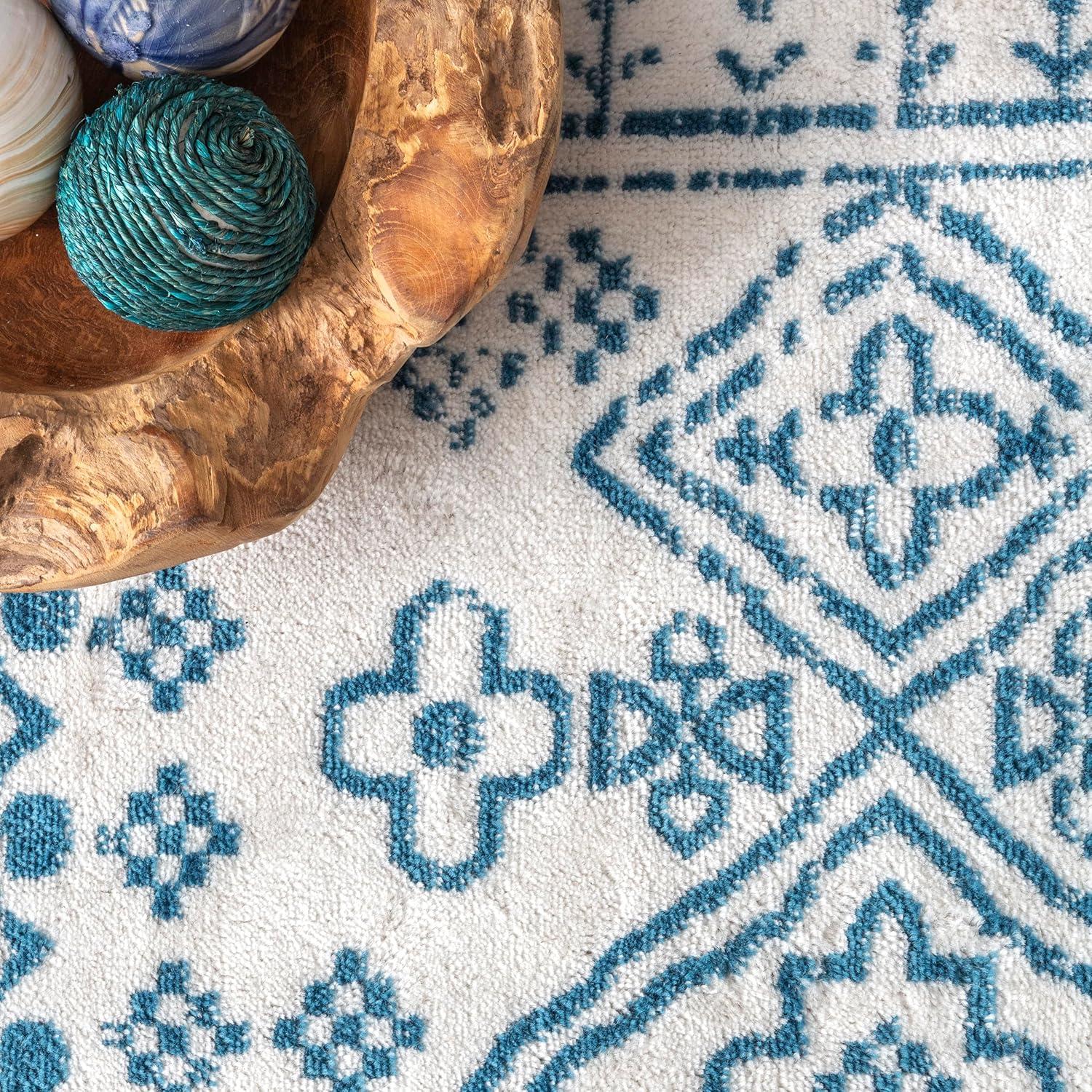 Nuloom Frances Moroccan 3x5 Accent Indoor Area Rug for Living Room Bedroom Dining Room Entryway, Blue