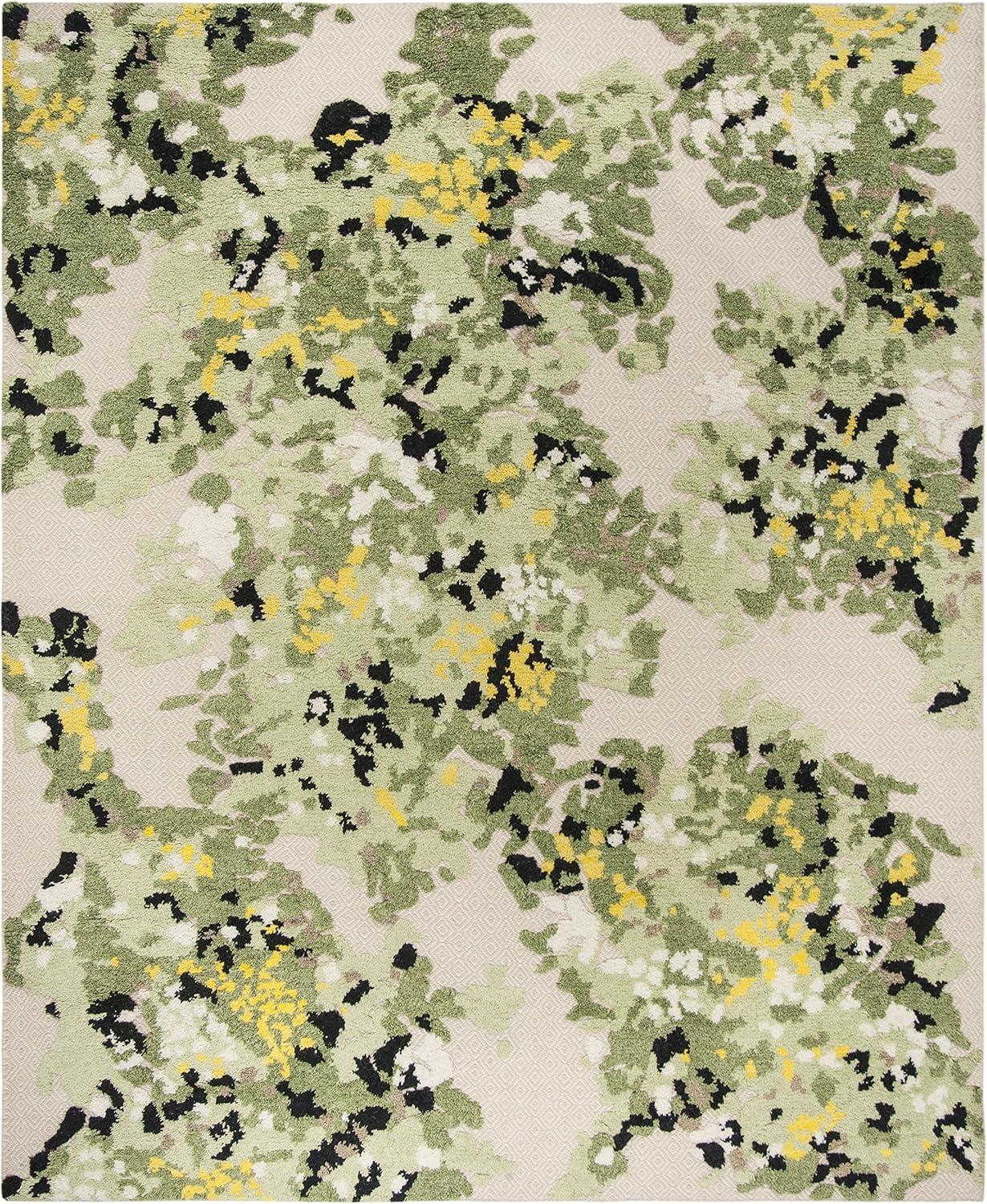 SAFAVIEH Kenya Lorraine Abstract Area Rug, Green/Beige, 9' x 12'