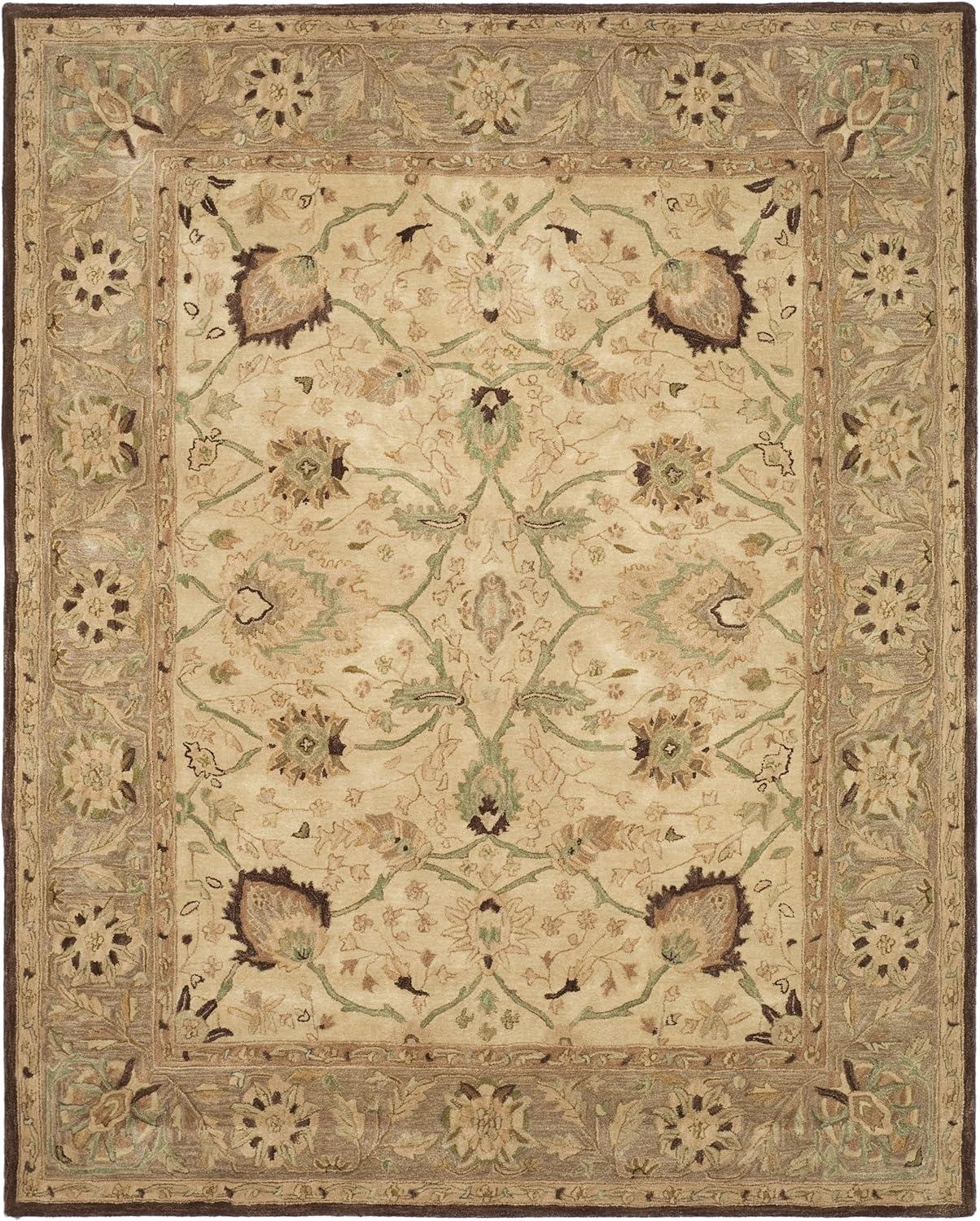 SAFAVIEH Anatolia Venice Traditional Wool Area Rug, Ivory/Brown, 8' x 10'