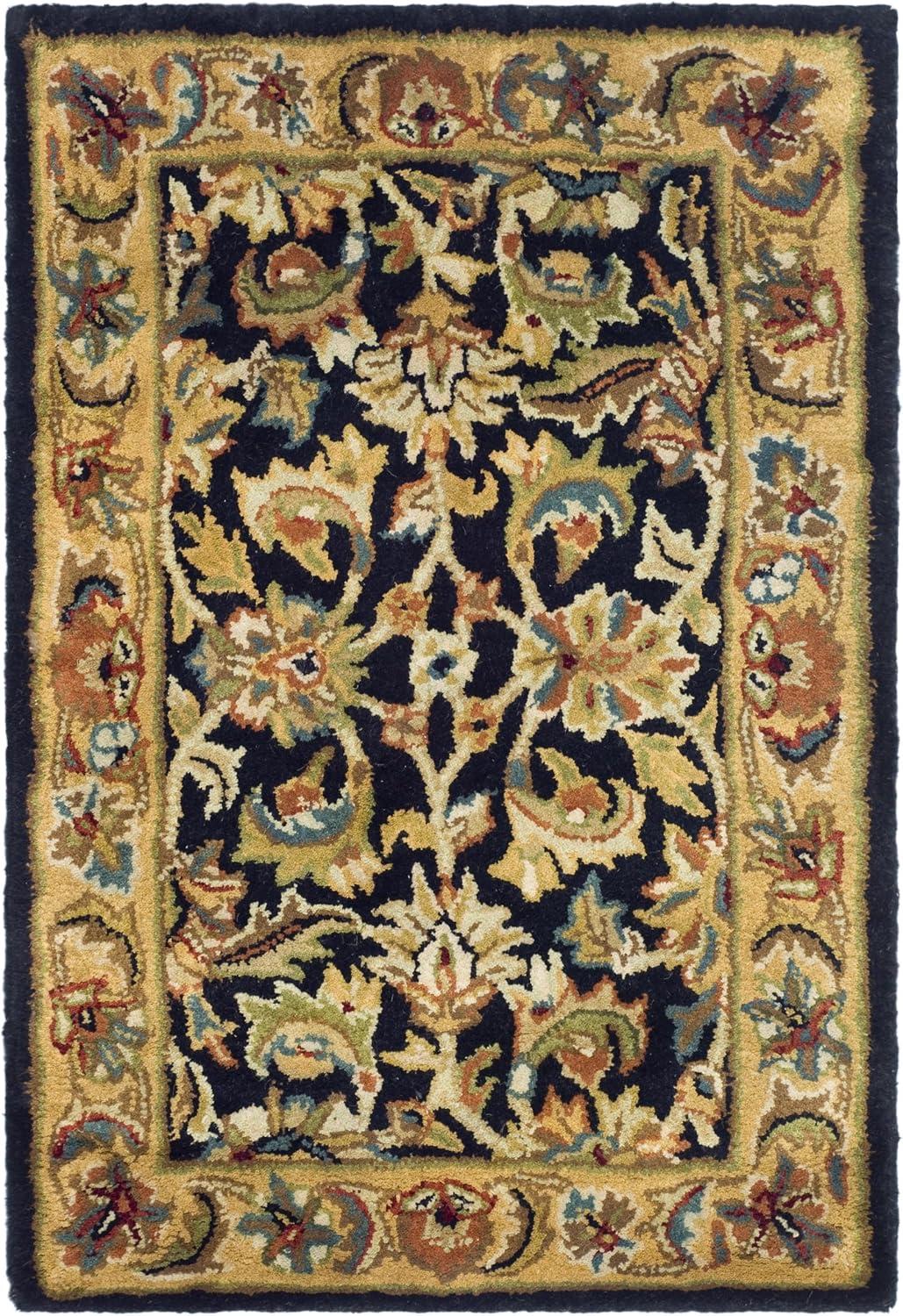 SAFAVIEH Classic Gloria Traditional Wool Area Rug, Black/Gold, 2'3" x 4'