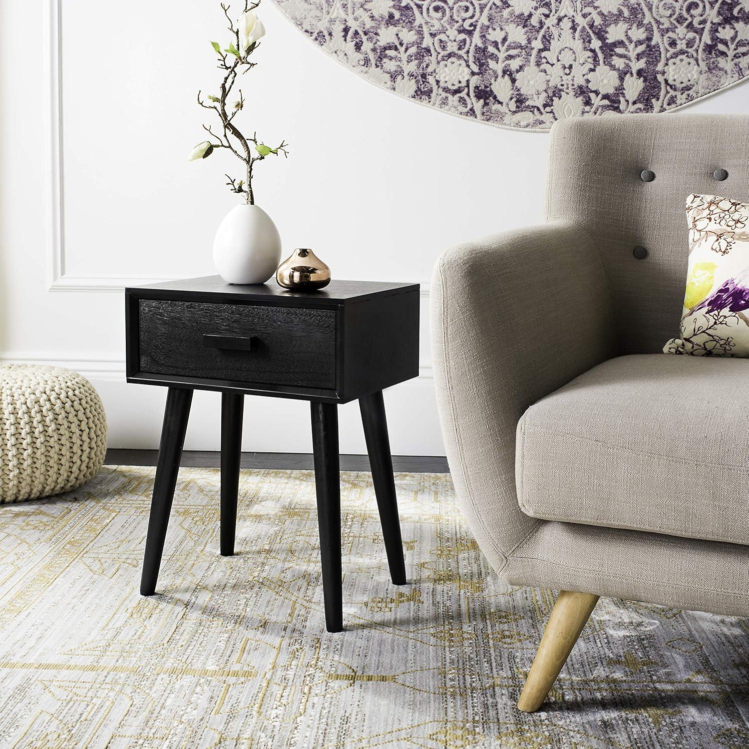 Lyle 1 Drawer Side Table - Black - Safavieh.