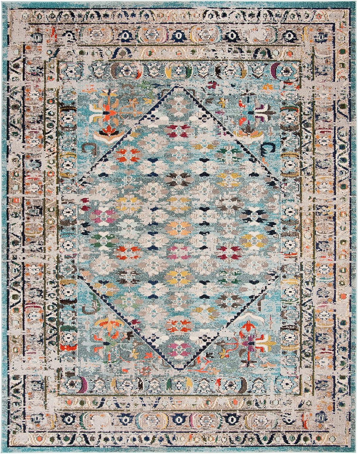 Monaco MNC255 Power Loomed Indoor Area Rug - Blue/Light Grey - 9'x12' - Safavieh