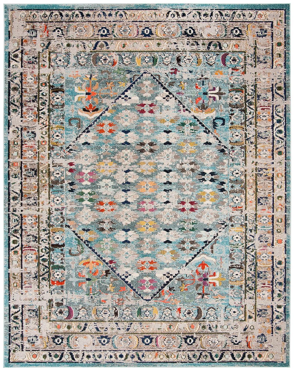 Monaco MNC255 Power Loomed Indoor Area Rug - Blue/Light Grey - 9'x12' - Safavieh