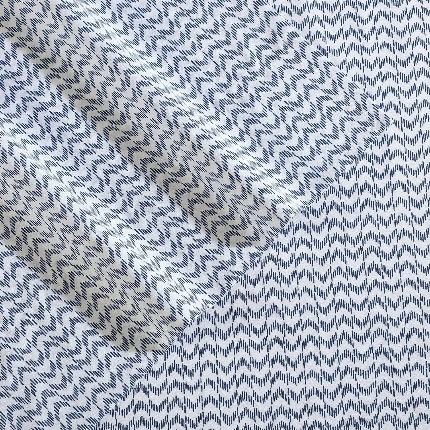 King Blue Cotton Percale Deep Pocket Sheet Set