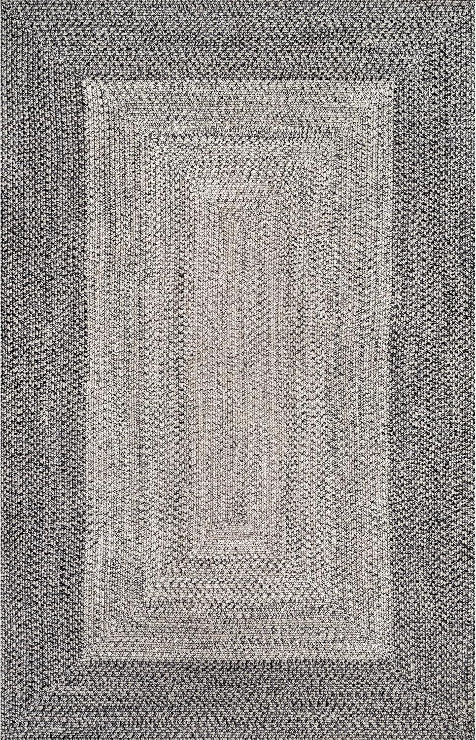 Charcoal Braided Synthetic 5x8 Indoor/Outdoor Area Rug