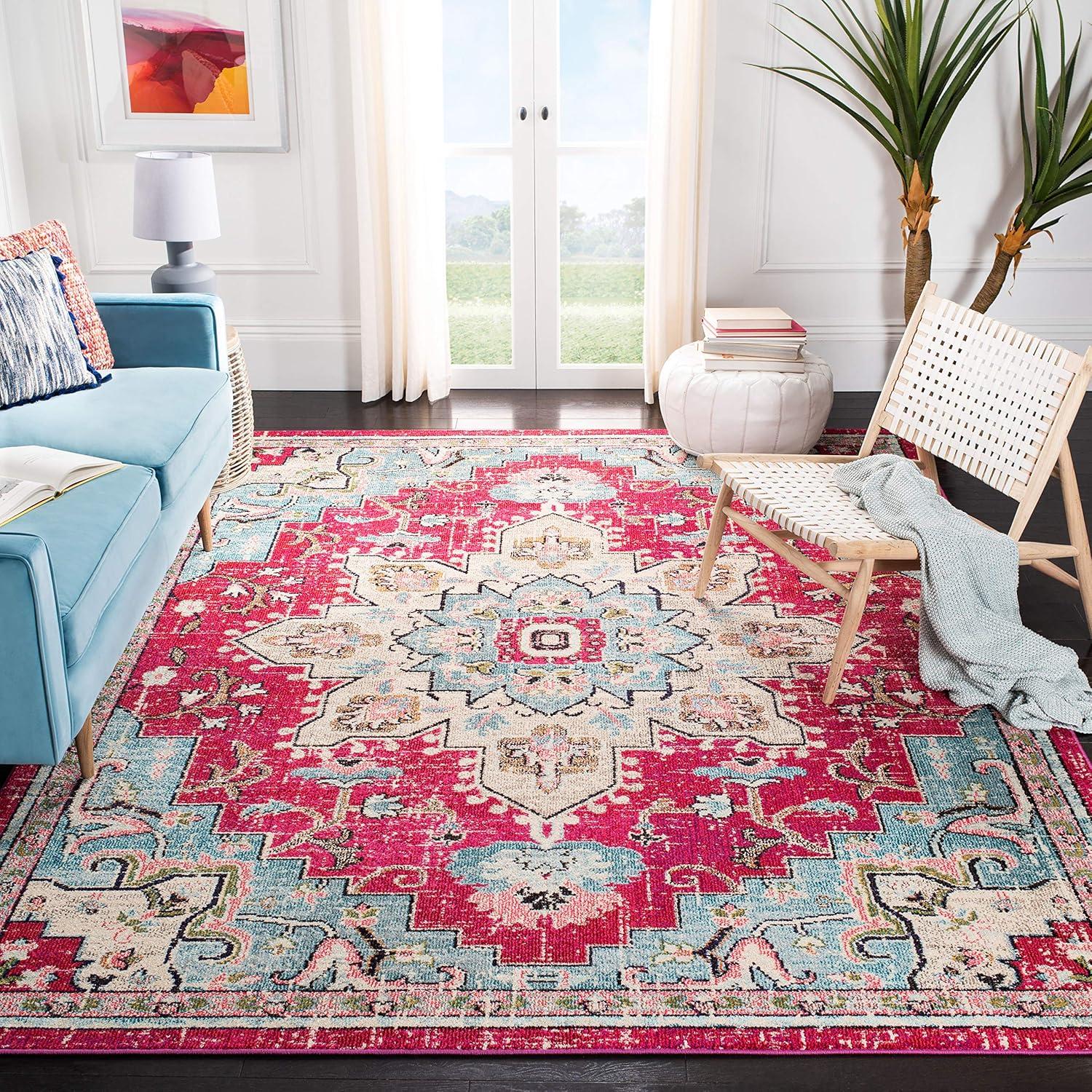 Madison MAD473 Power Loomed Indoor Area Rug - Fuchsia/Blue - 8'x10' - Safavieh.