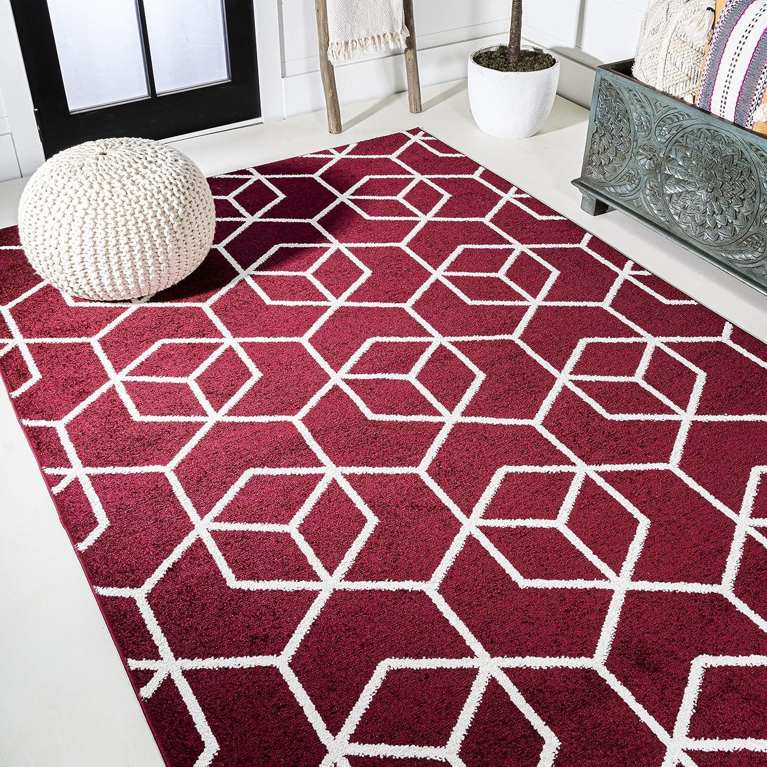 Tumbling Blocks Modern Geometric Area Rug - JONATHAN Y