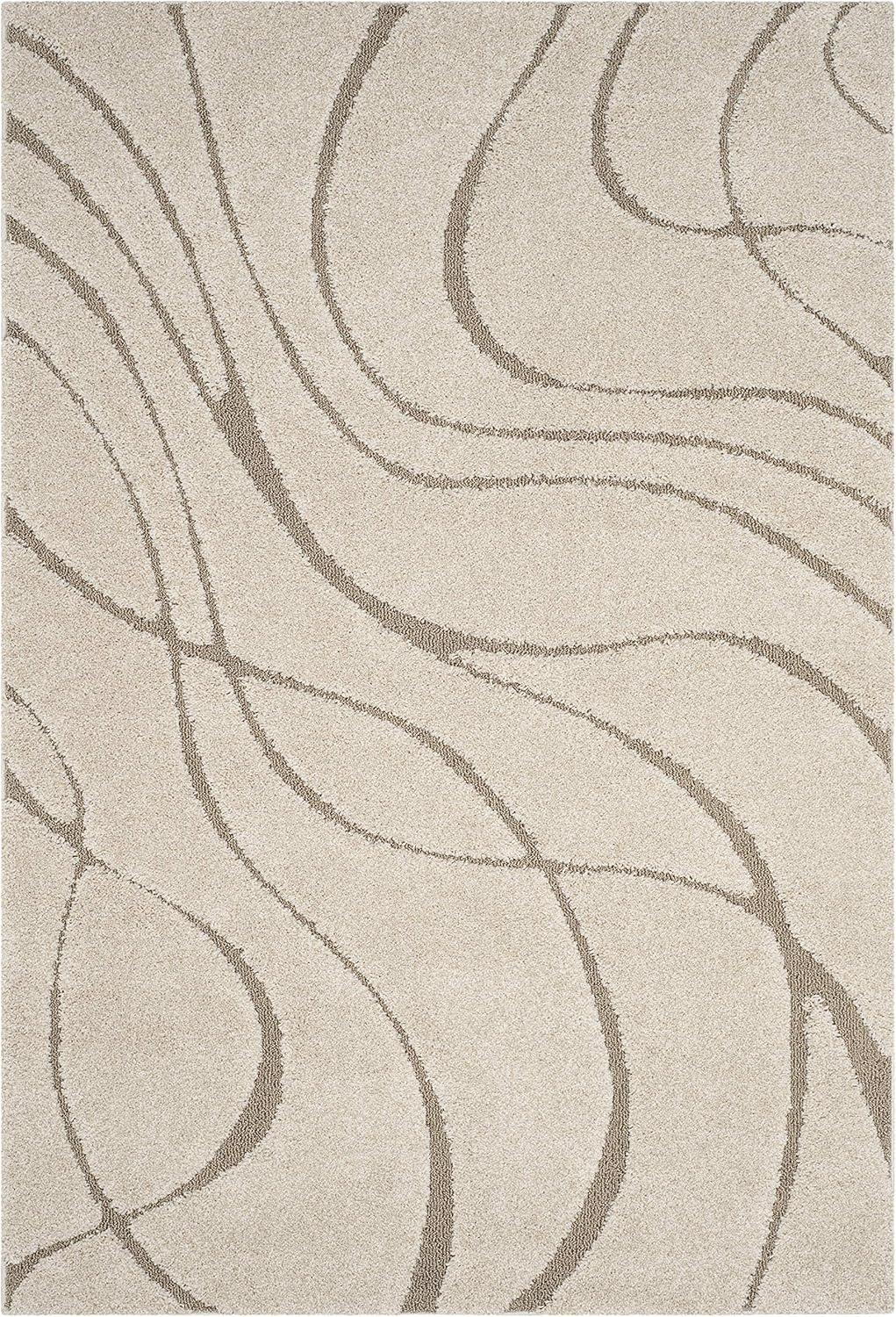 Cozy Cream-Beige Reversible Shag Area Rug 8' x 10'