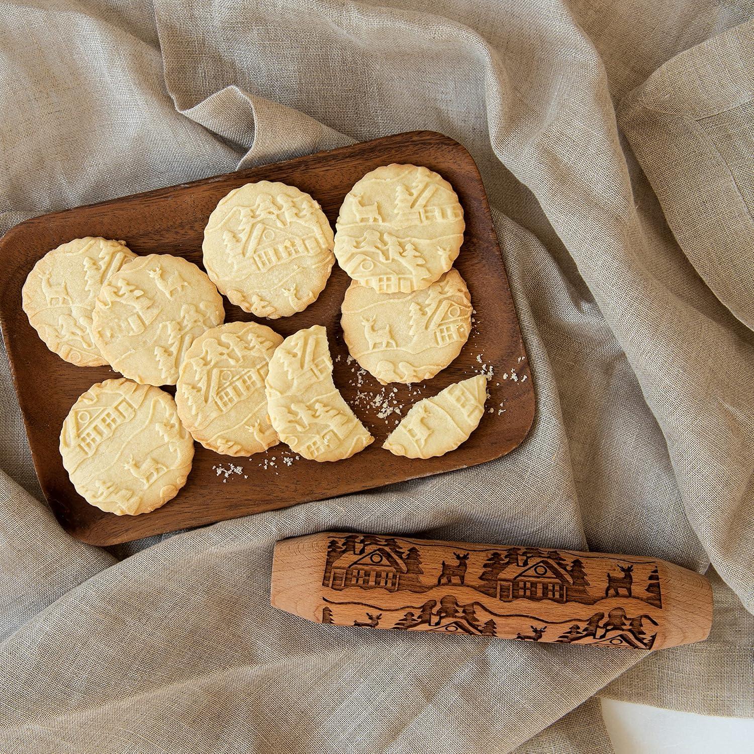 Beechwood Woodland Cottage Embossing Rolling Pin