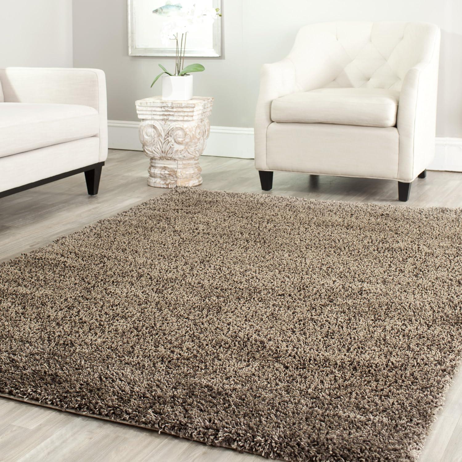 Shag SG151 Power Loomed Indoor Area Rug - Mushroom - 4'x6' - Safavieh.