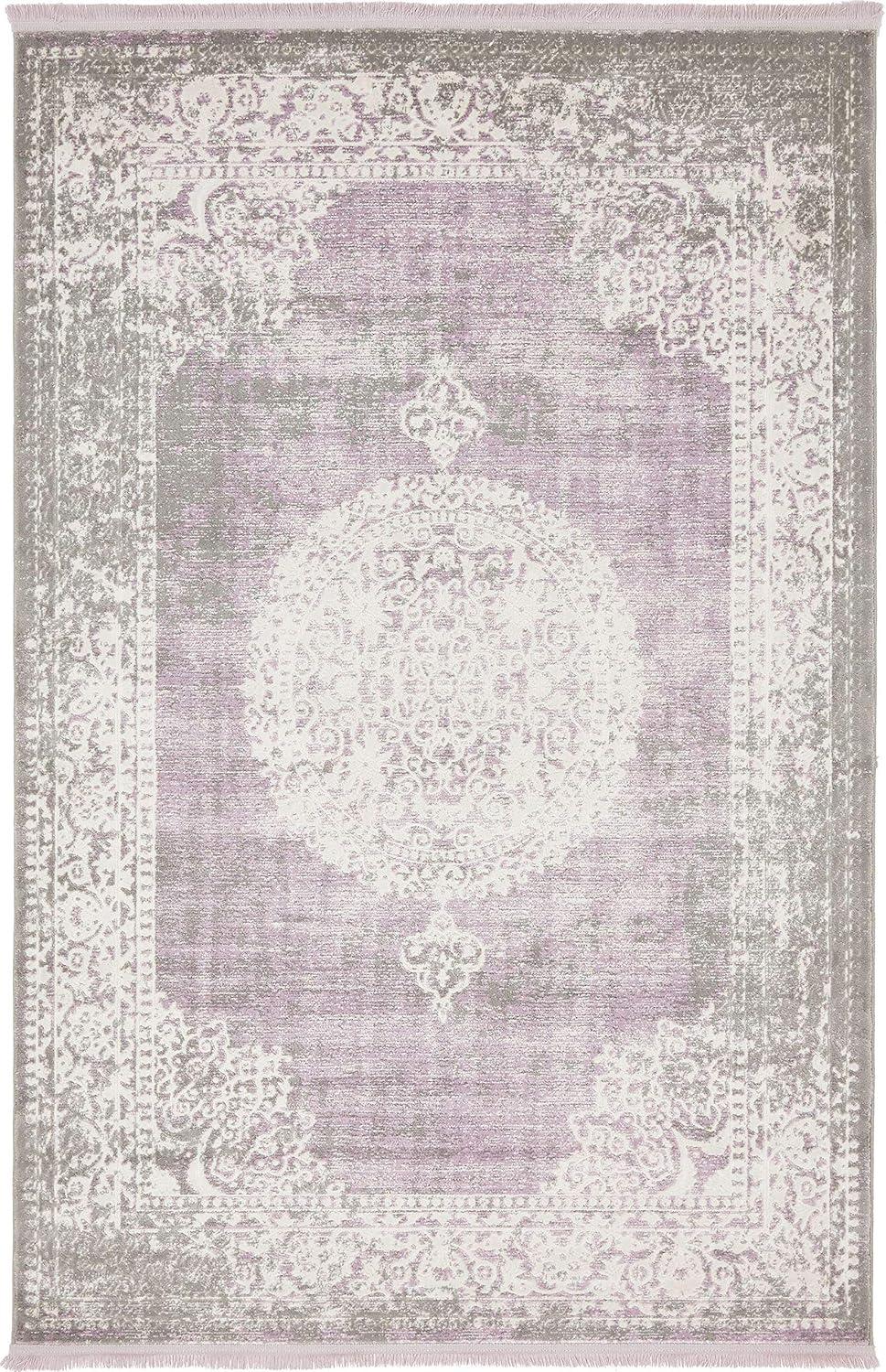 Unique Loom New Classical Collection Area Rug - Olwen (4' x 6' Rectangle Purple/Gray)