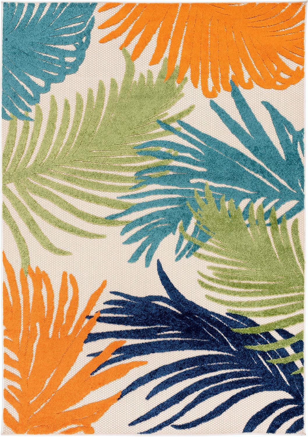 World Rug Gallery Tropical Floral Indoor/Outdoor Area Rug