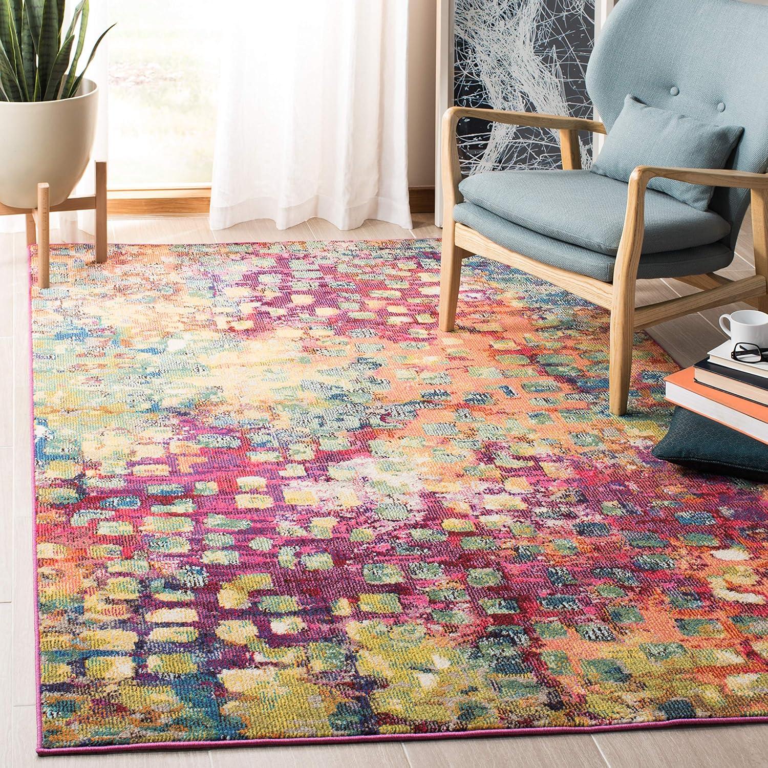 Madison MAD425 Power Loomed Area Rug - Fuchsia/Gold - 6'x9' - Safavieh.