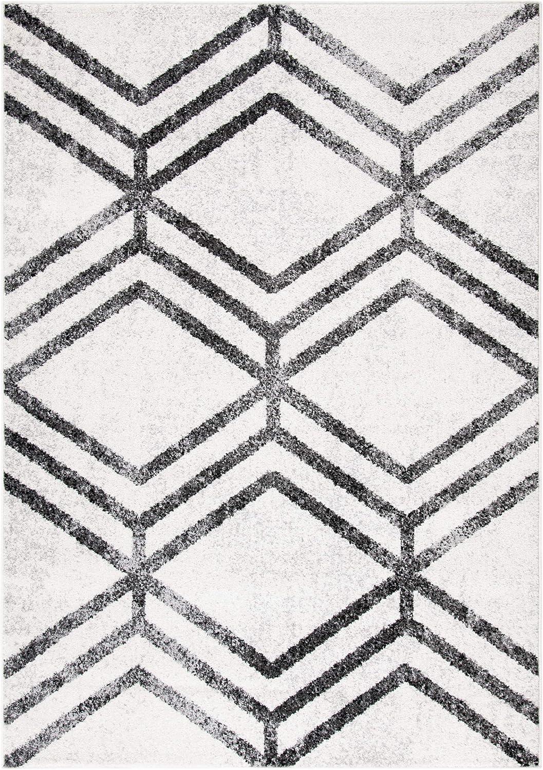 Adirondack ADR253 Machine Made Indoor Area Rug - Ivory/Charcoal - 5'-1"x7'-6" - Safavieh