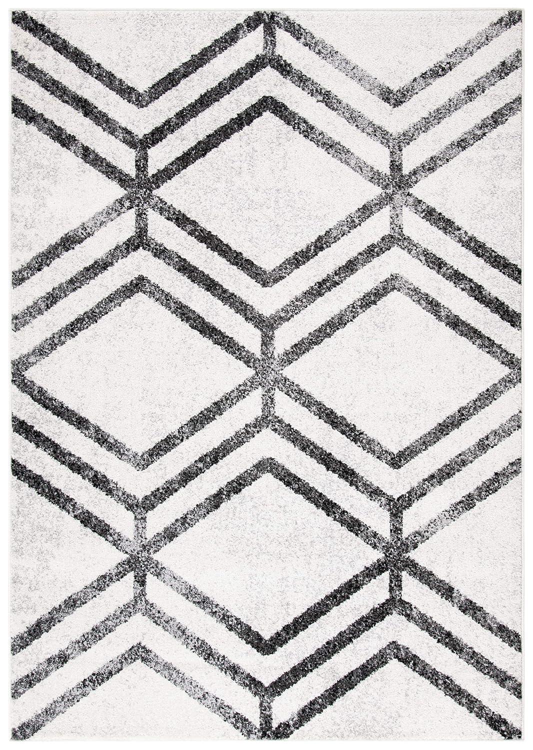 Adirondack ADR253 Machine Made Indoor Area Rug - Ivory/Charcoal - 5'-1"x7'-6" - Safavieh