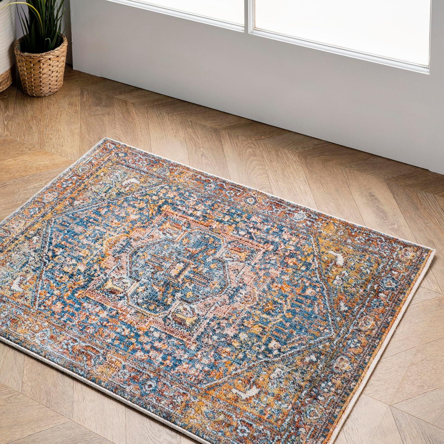 Nuloom Harriet Medallion 12x15 Indoor Area Rug for Living Room Bedroom Dining Room Kitchen, Rust/Multicolor