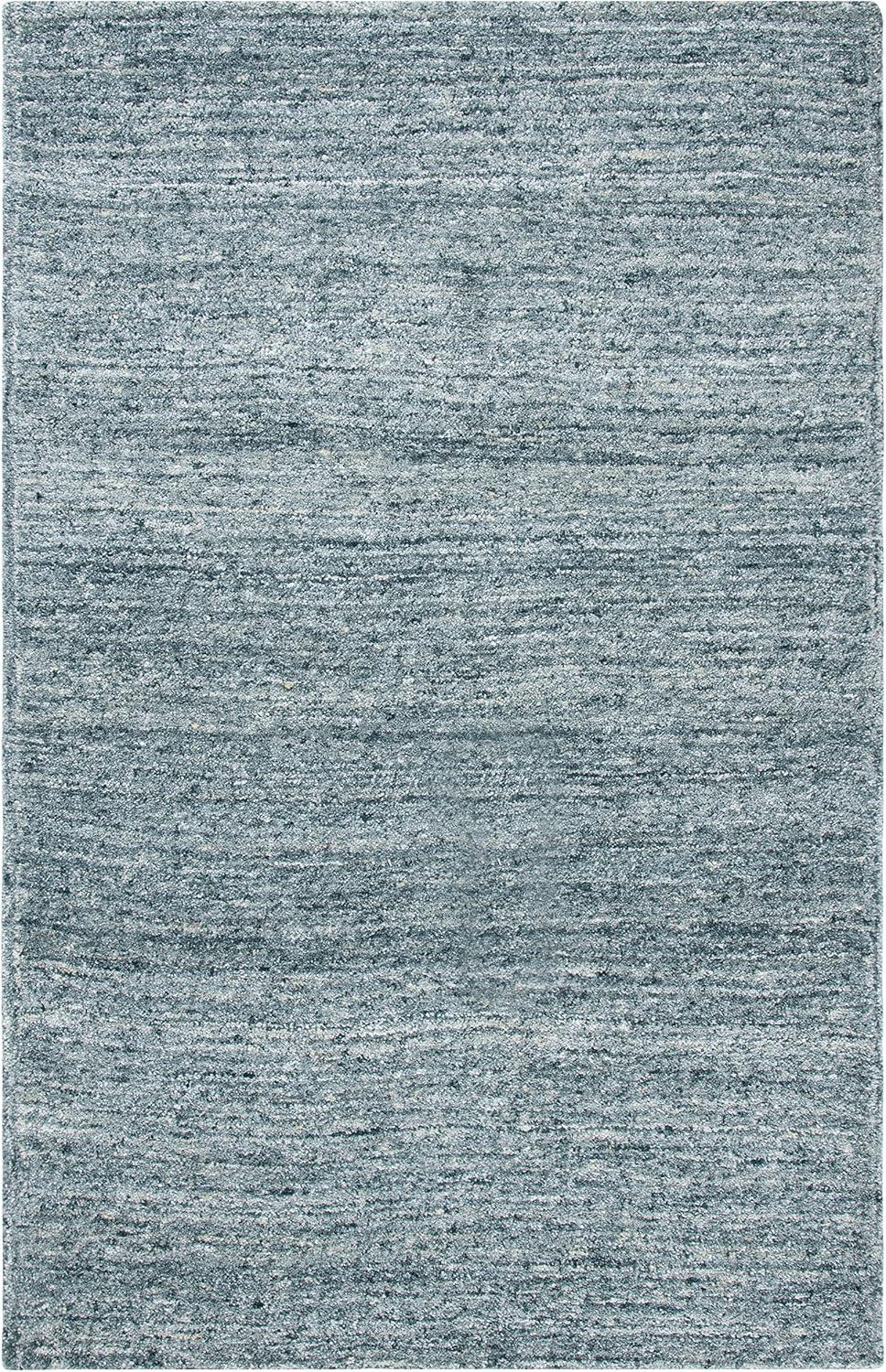 SAFAVIEH Himalaya Flanagan Solid Area Rug, Blue/Gold, 6' x 9'