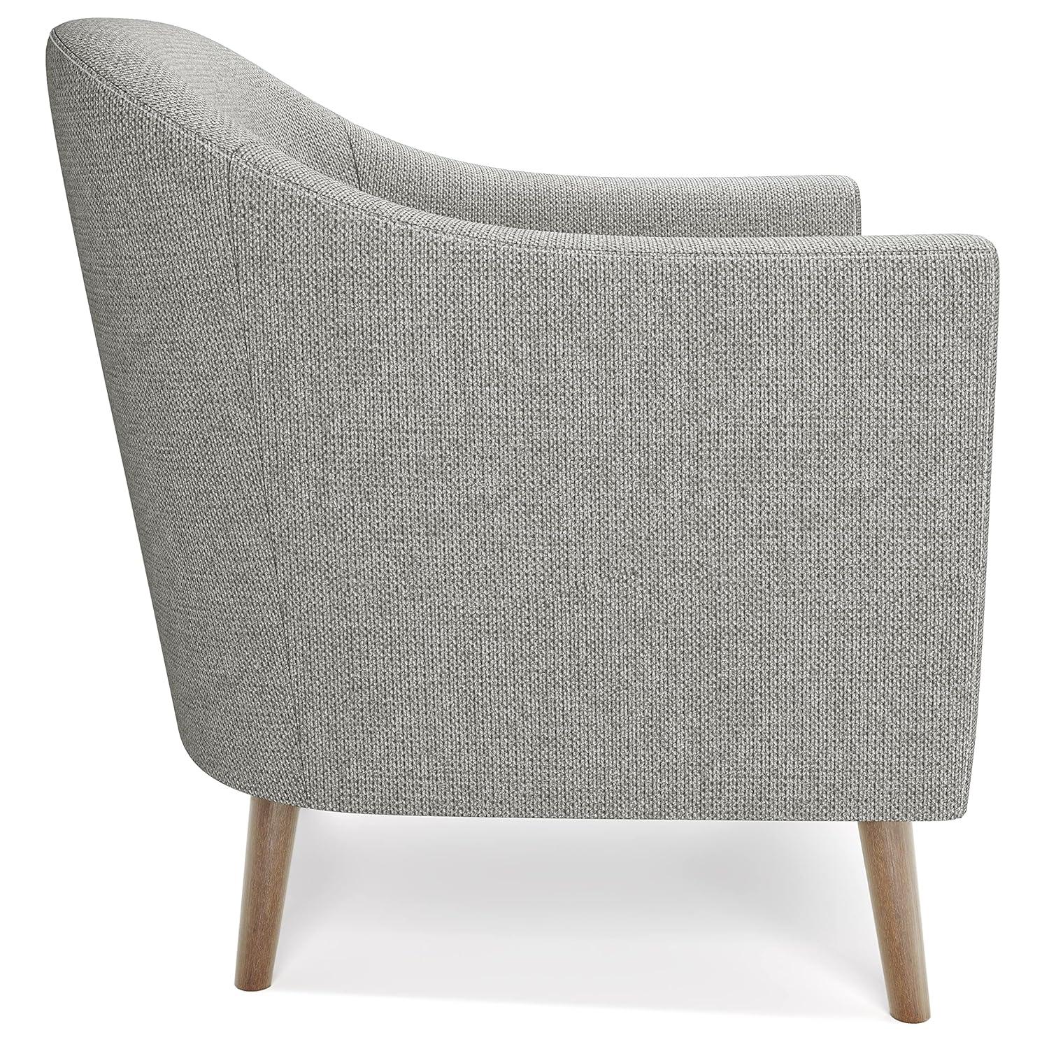 Simpli Home Thorne 30"W Upholstered Contemporary Accent Chair with Curved Back and Removable Foam Cushion
