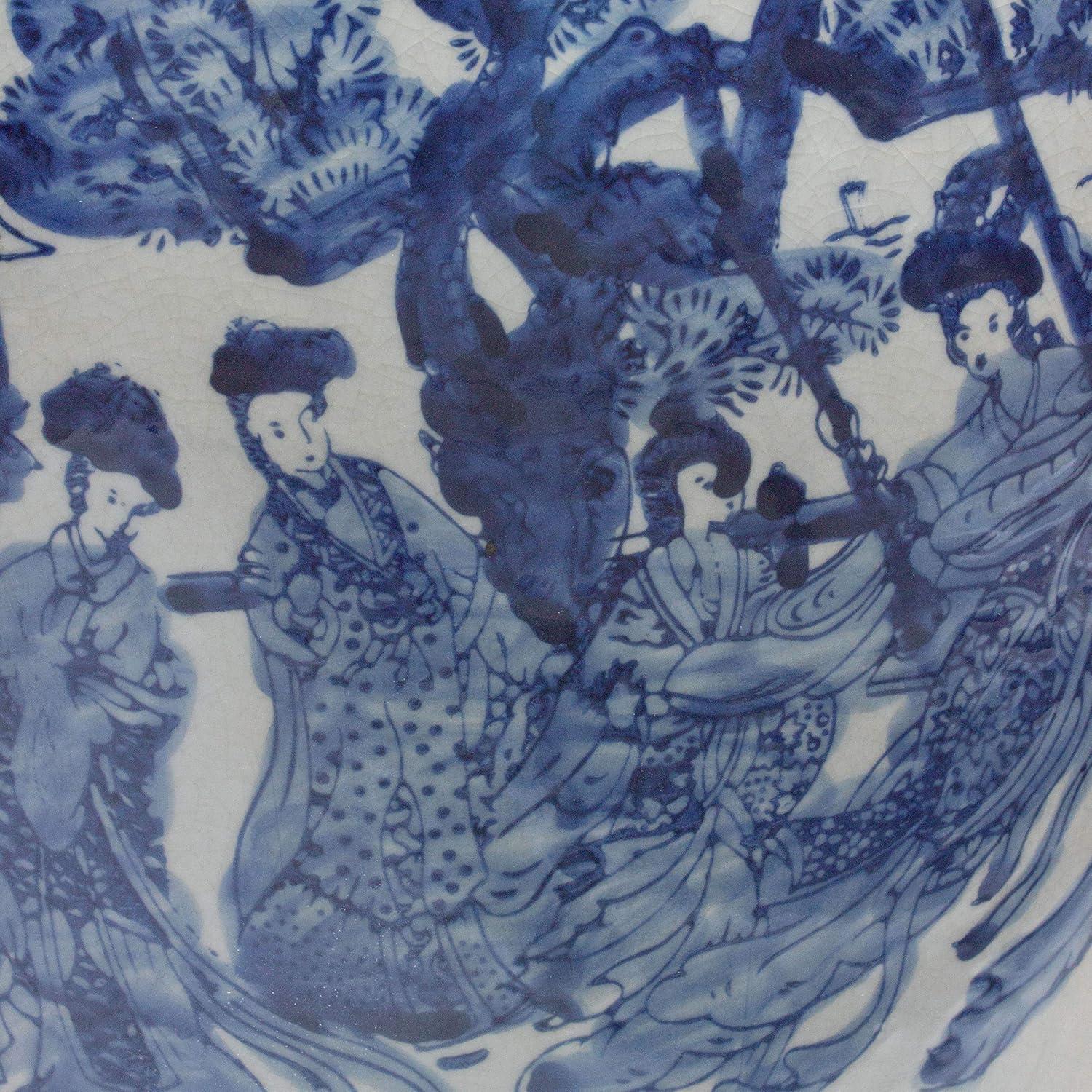 32" Porcelain Temple Jar