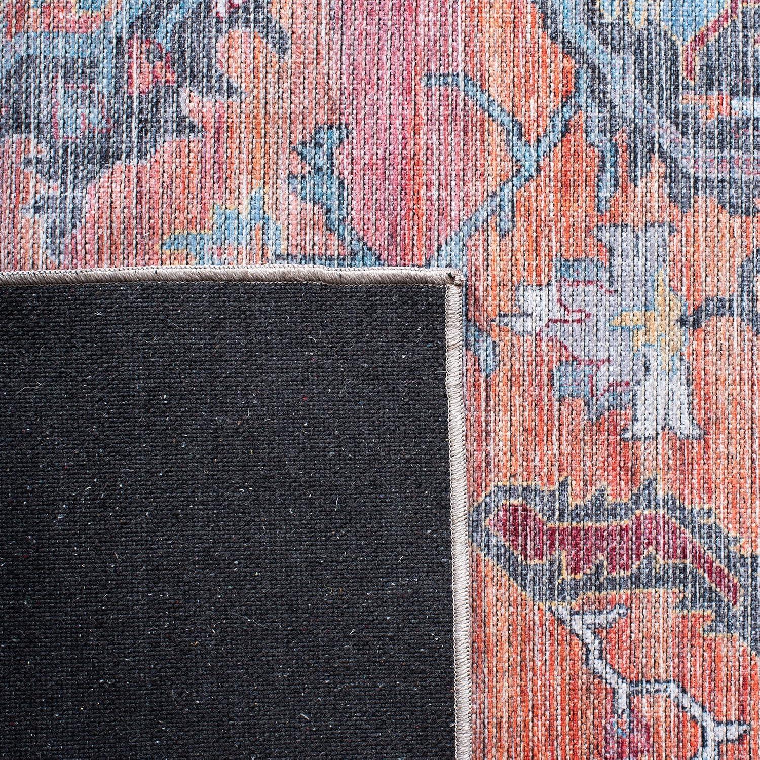 Katelyn Oriental Pink/Blue/Black/Ivory Area Rug