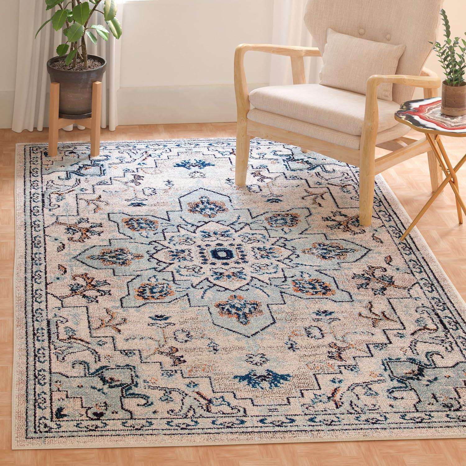 Madison MAD473 Power Loomed Area Rug - Ivory/Light Blue - 8'x10' - Safavieh.