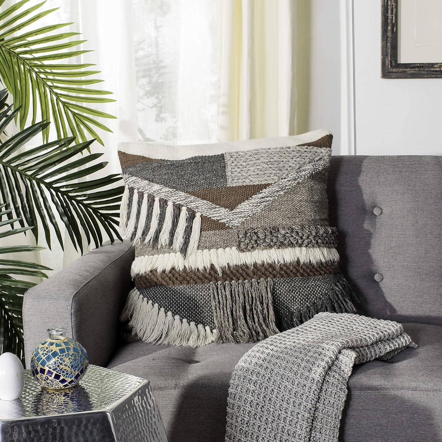 Haskett Geometric Wool Throw Pillow