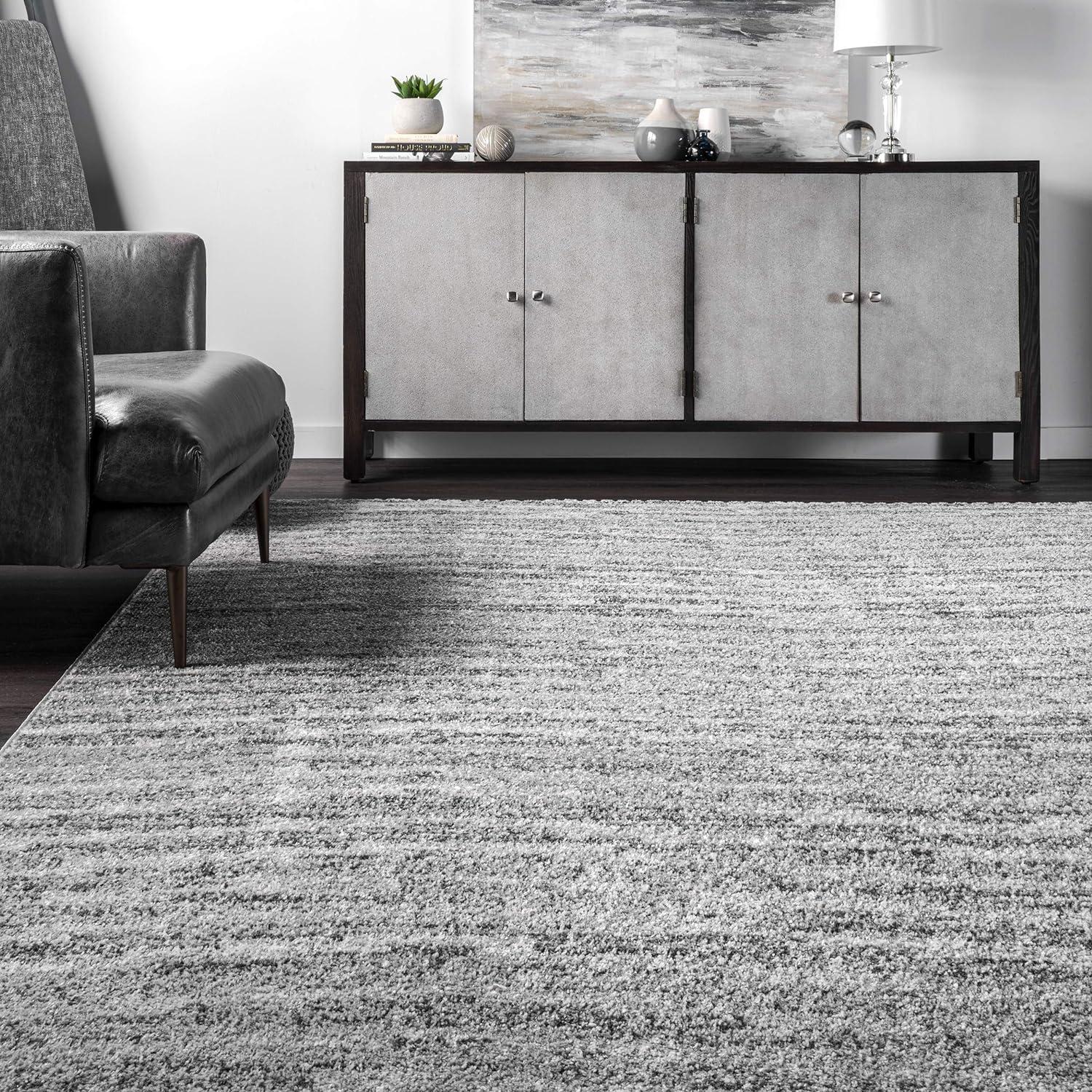 Sherill Gray Synthetic Rectangular Runner Rug