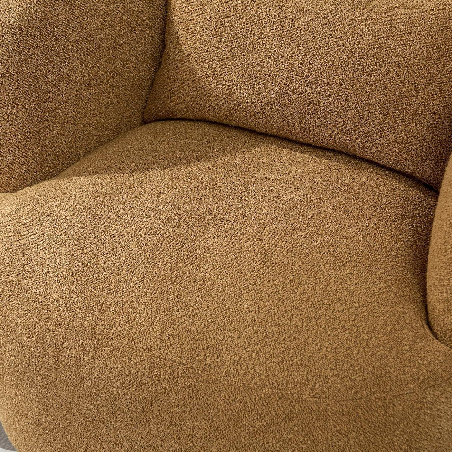 Bruschi 34" Wide Boucle Polyester Upholstered Swivel Armchair