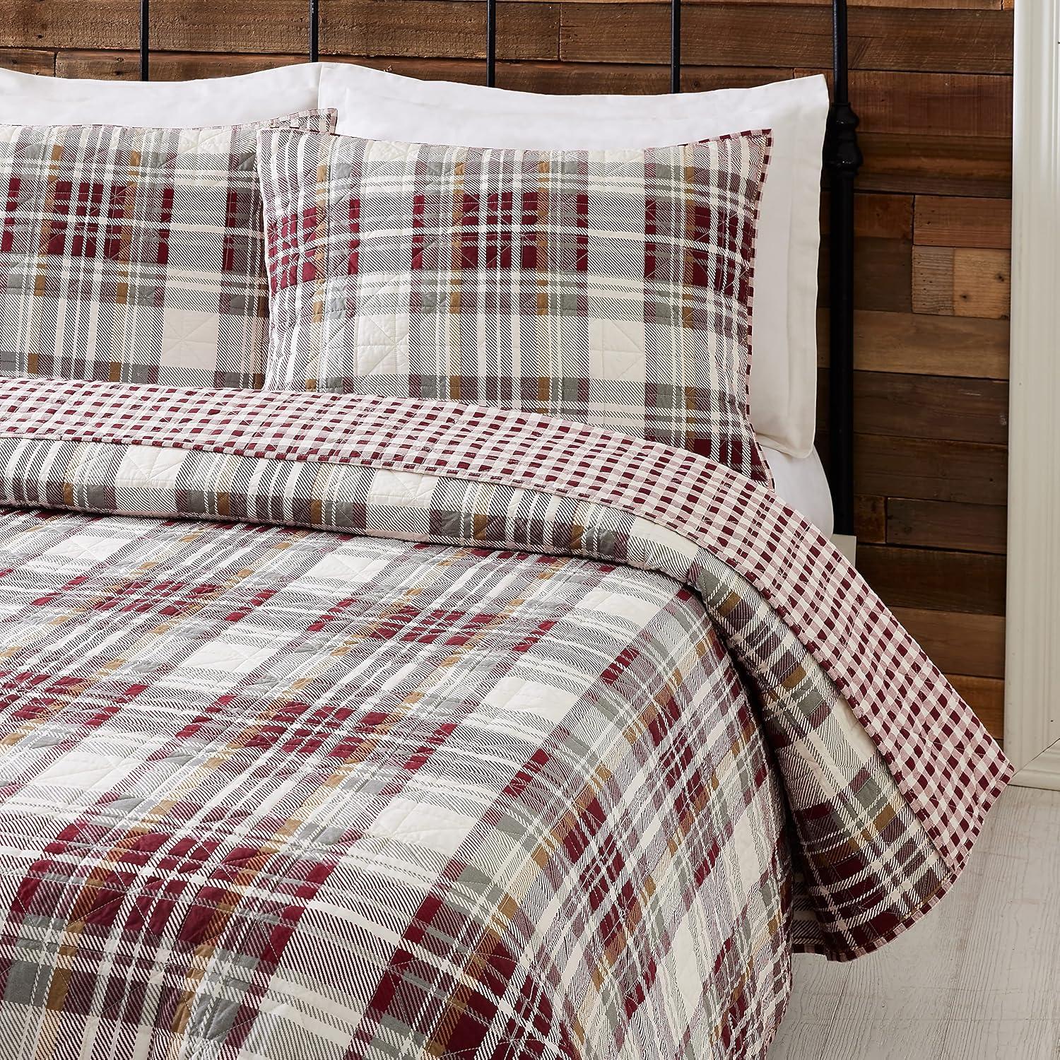 Laurel & Mayfair Cotton Twill Plaid Quilt Set