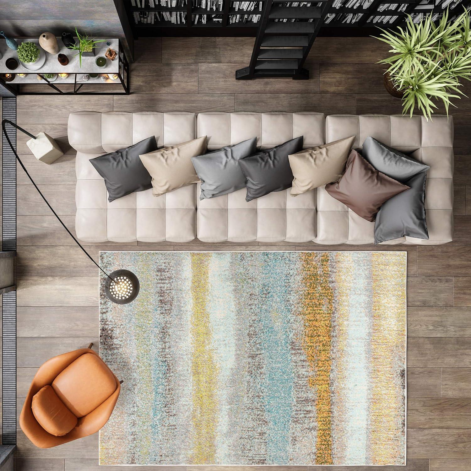 Contemporary POP Modern Abstract Vintage Area Rug - JONATHAN Y