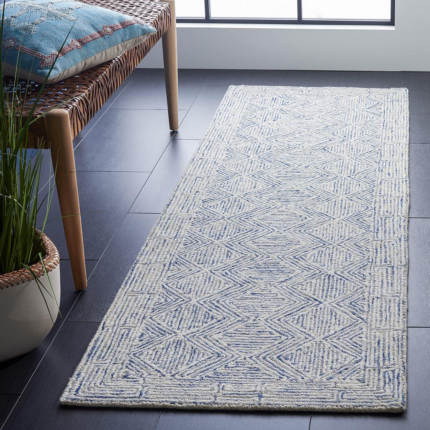 Micro-Loop MLP538 Hand Tufted Runner Rug - Blue/Ivory - 2'3"x8' - Safavieh.