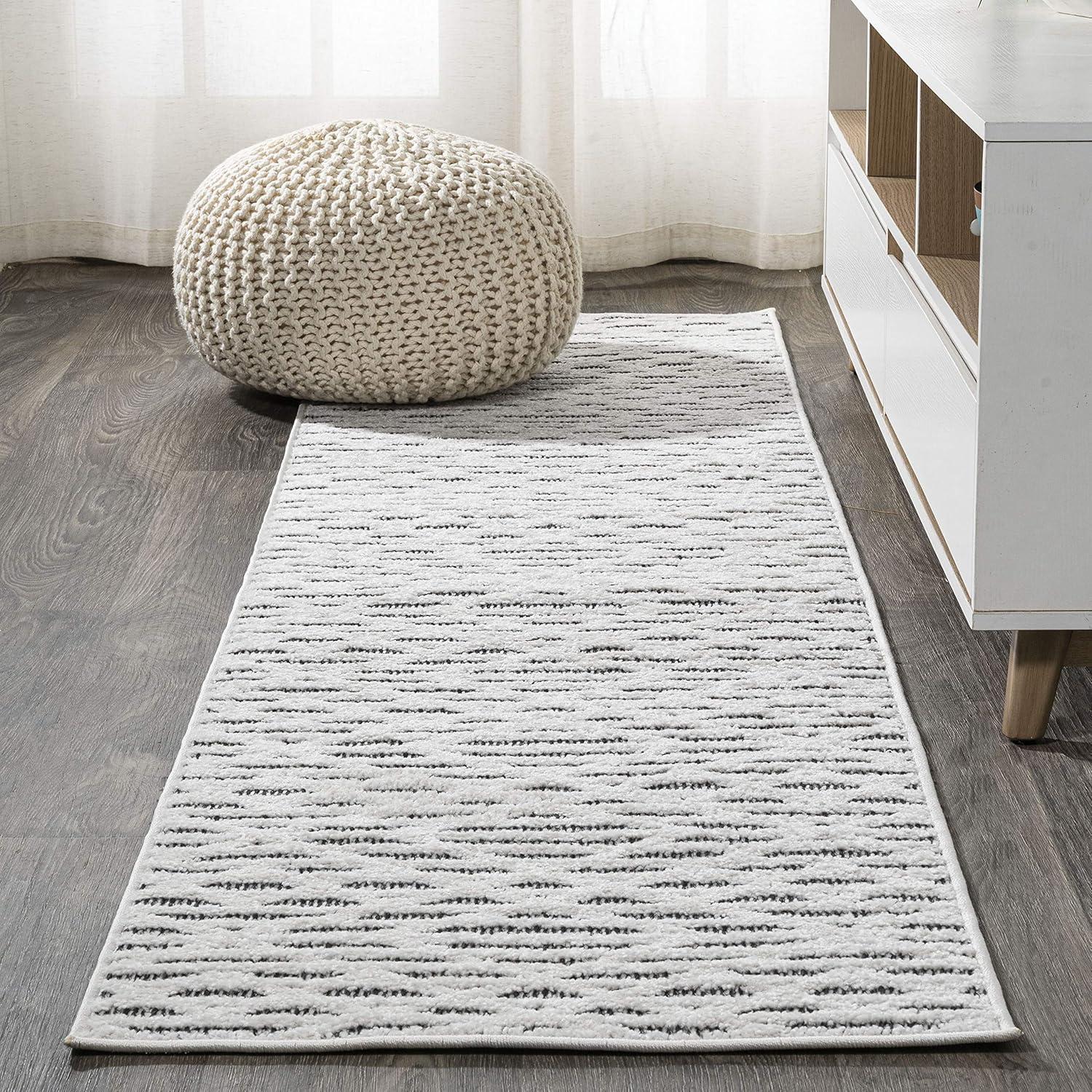 Ararat High-Low Pile Moroccan Diamond Modern Indoor/Outdoor Area Rug  - JONATHAN Y