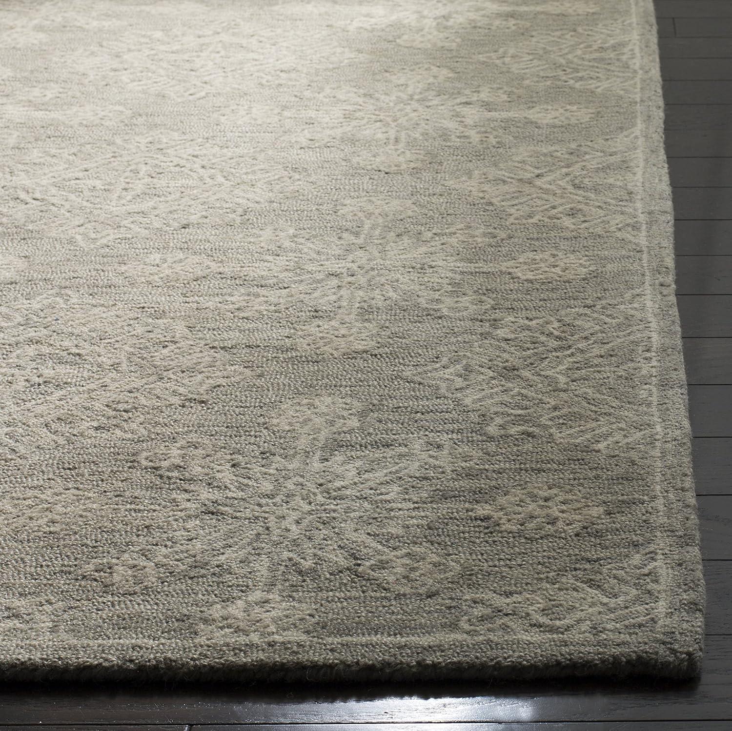 Hand-Tufted Gray Wool Square Accent Rug 47" x 47"