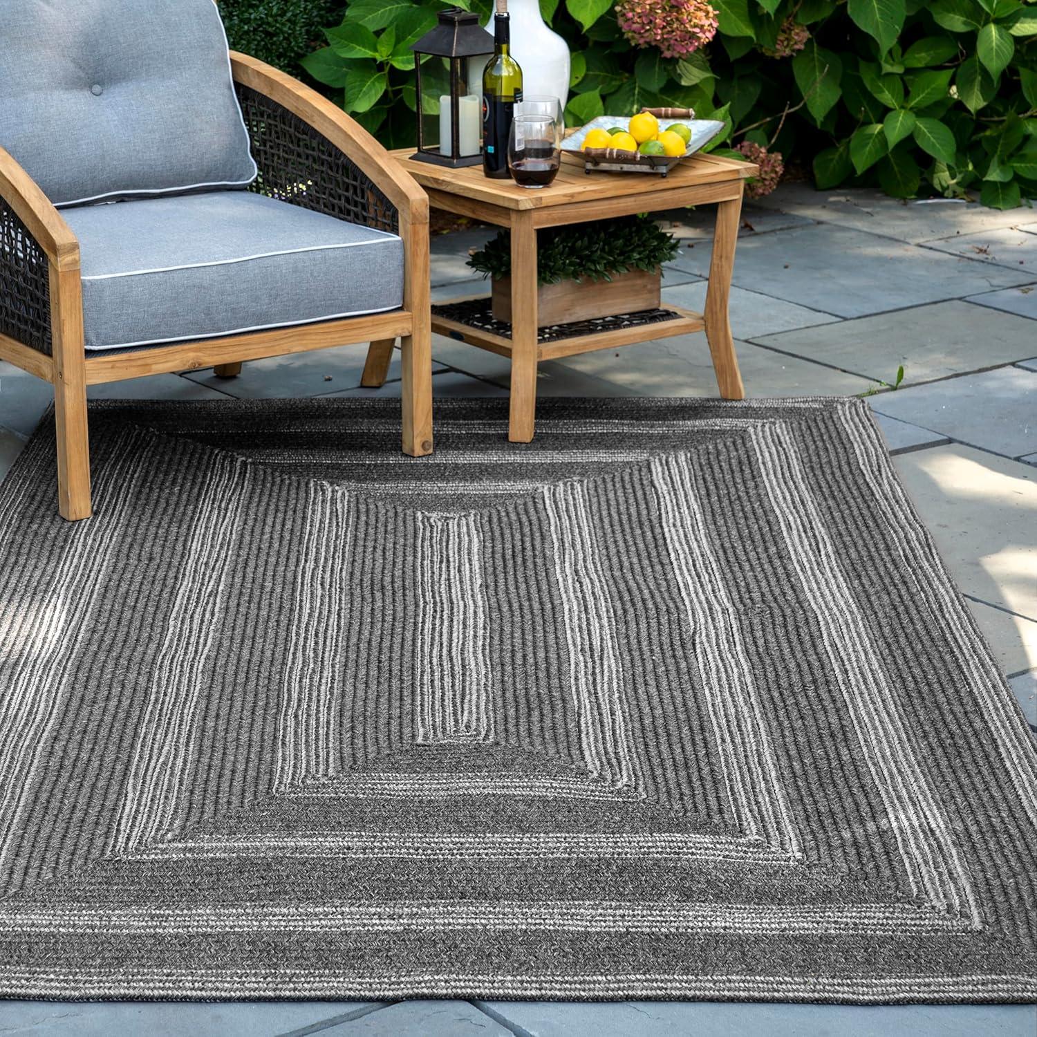 Nuloom Rowan Solid Oval 5x8 Indoor/Outdoor Area Rug for Living Room Patio Deck Front Porch Kitchen, Ivory