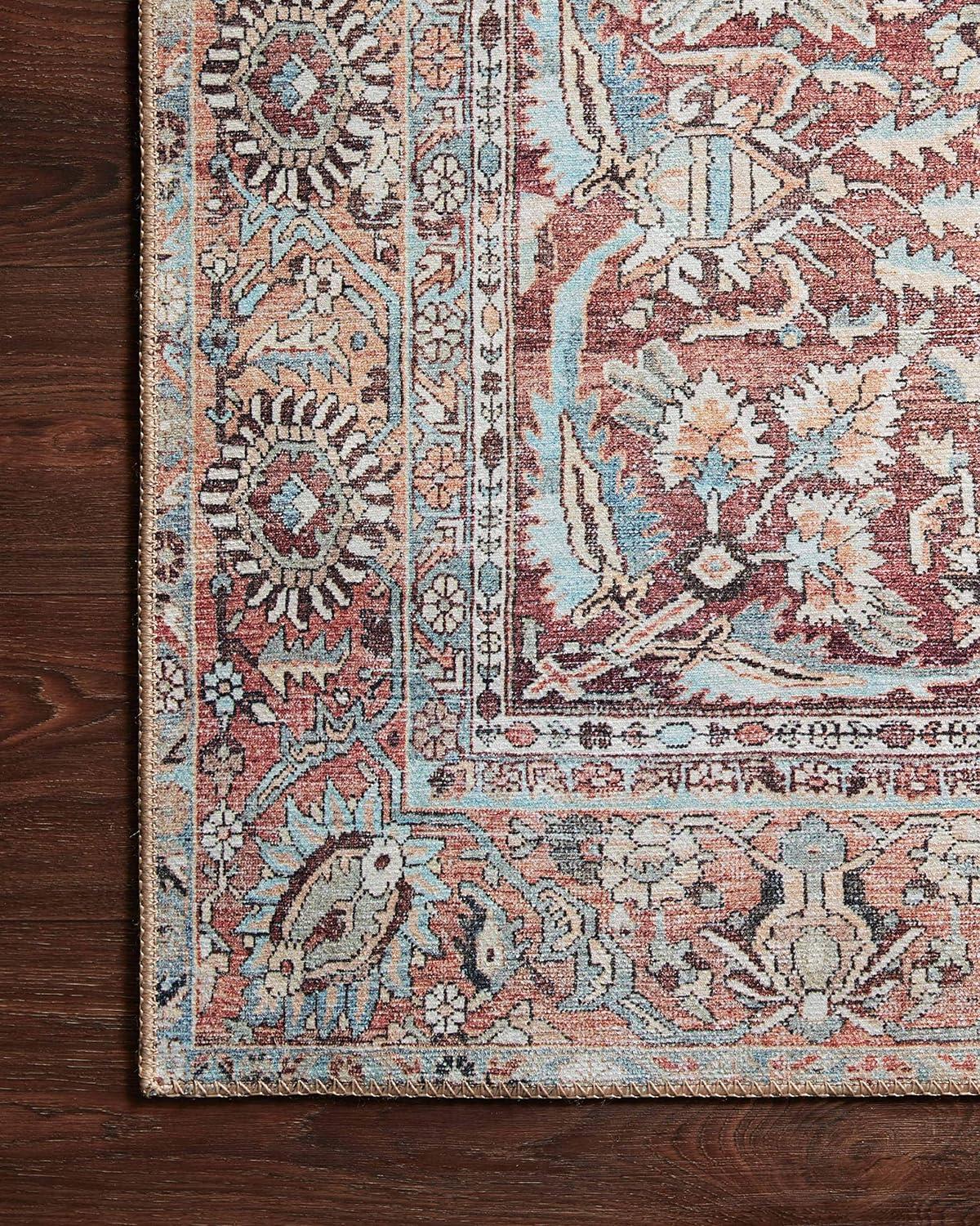 Loloi II Wynter WYN-05 Tomato / Teal Oriental Area Rug 3'-6" x 5'-6"