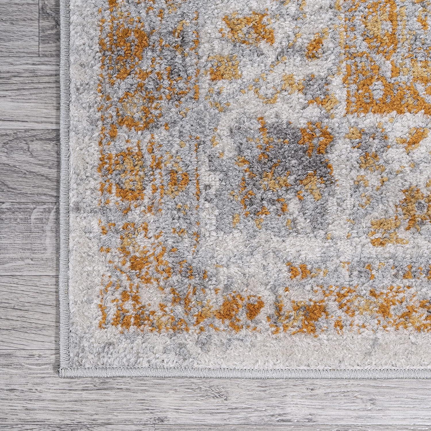 3'x5' Indhira Ornate Medallion Persian Area Rug, Orange/Cream - JONATHAN Y